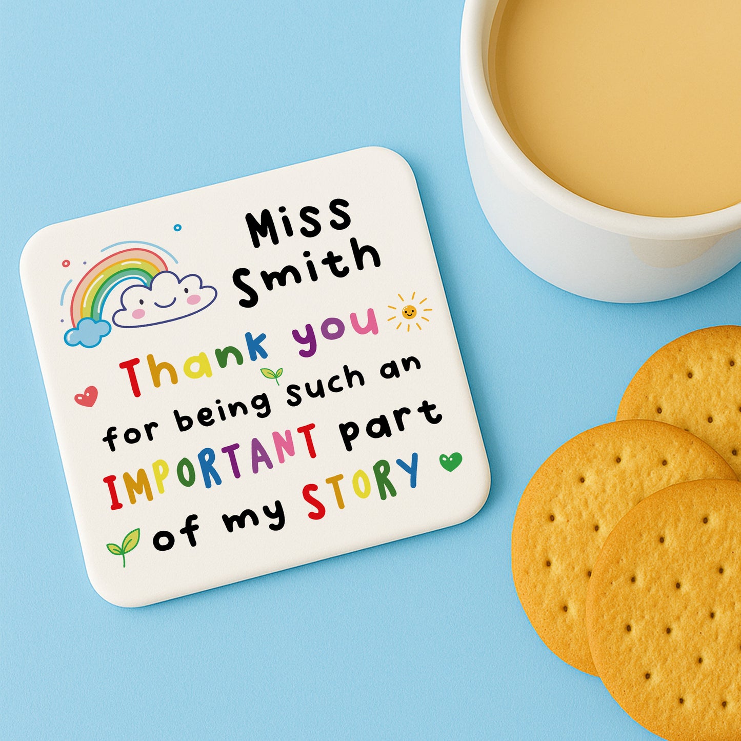 Teacher Coaster PERSONALISED Important Part Of My Story