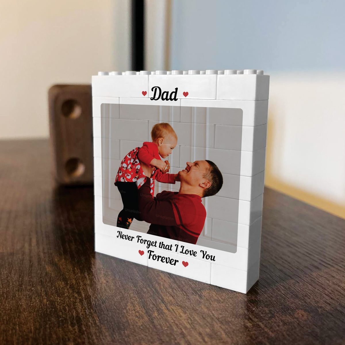 Personalised Building Photo Block Gift For Dad Fathers Day