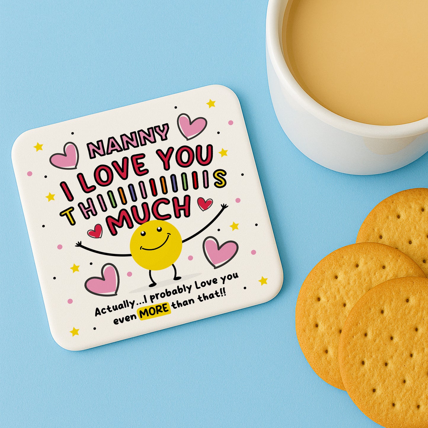 Nanny Coaster I Love You This Much Nanny Gift For Birthday