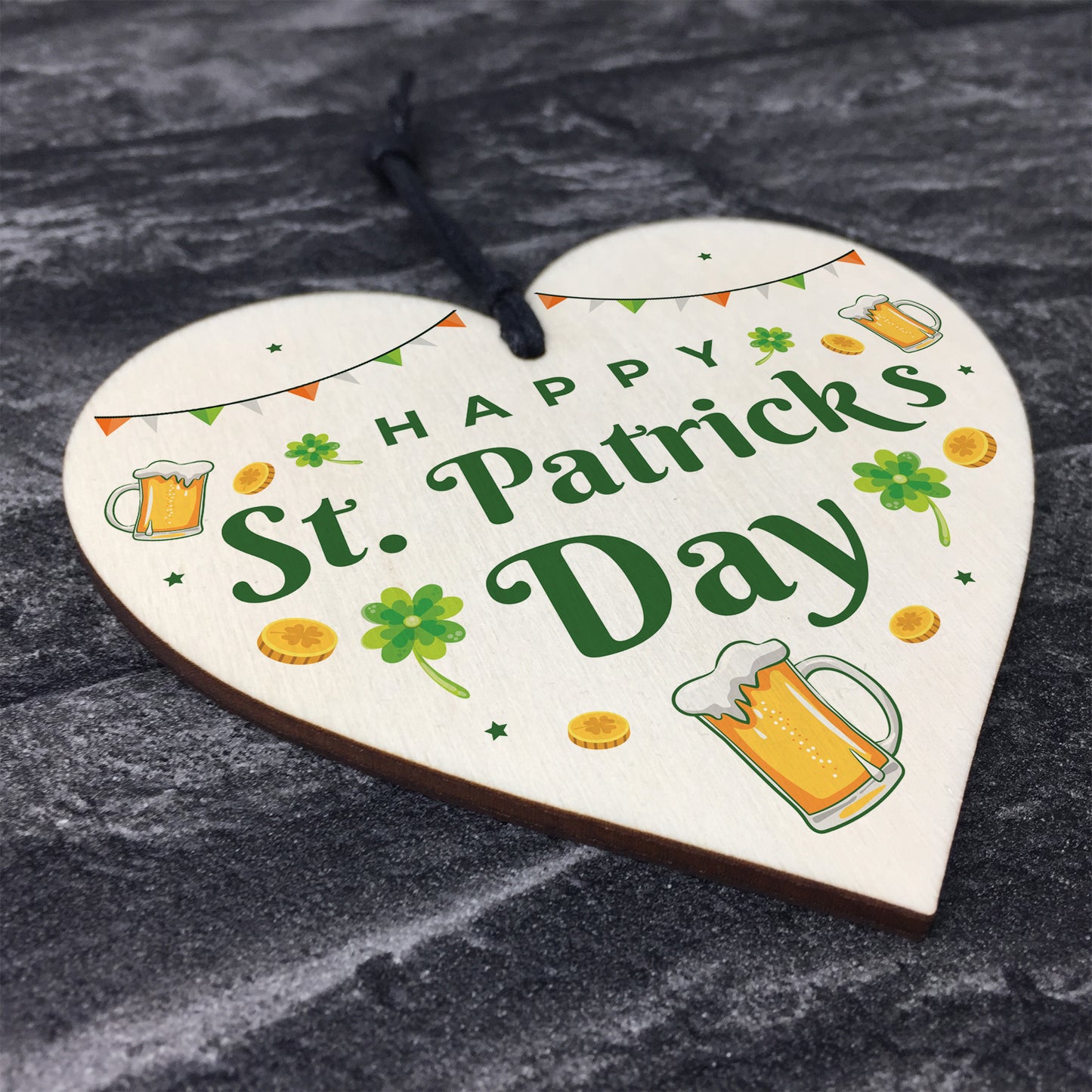 Happy St Patricks Day Wood Heart St Patrick's Day-Irish Day Gift