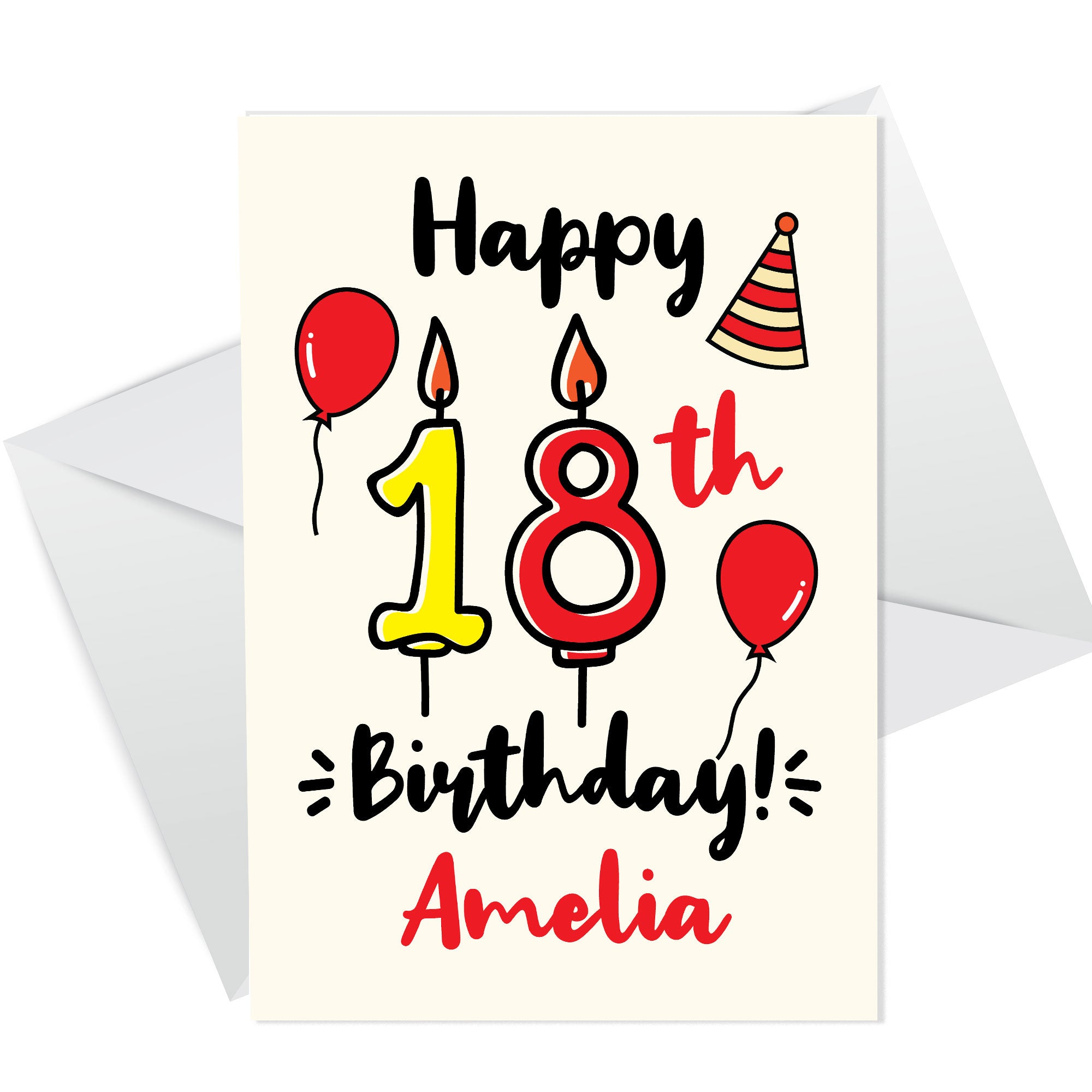 18th Birthday Card For Daughter Son Personalised Male Female – Red