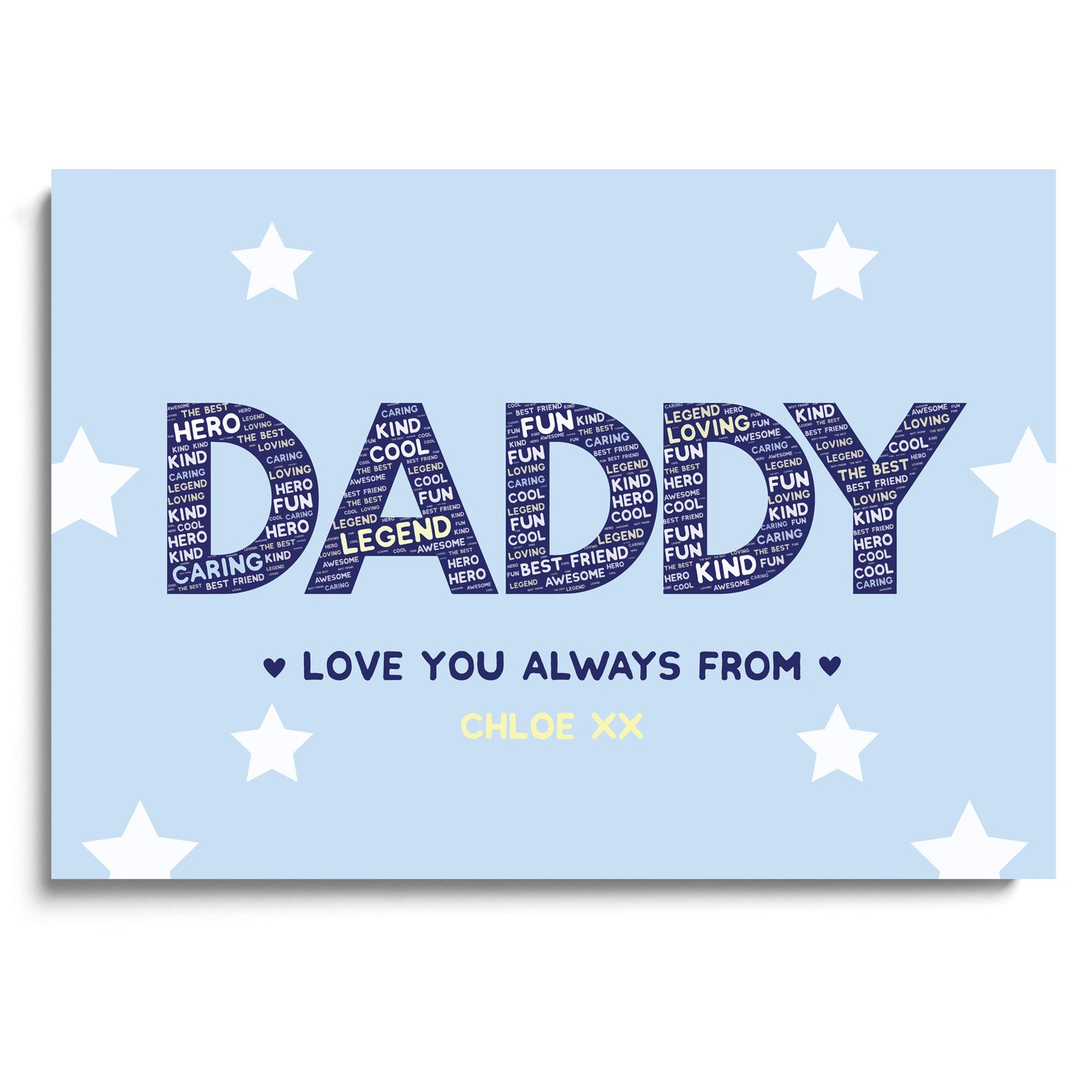 Personalised Daddy Birthday Christmas Gift Daddy Daughter Print
