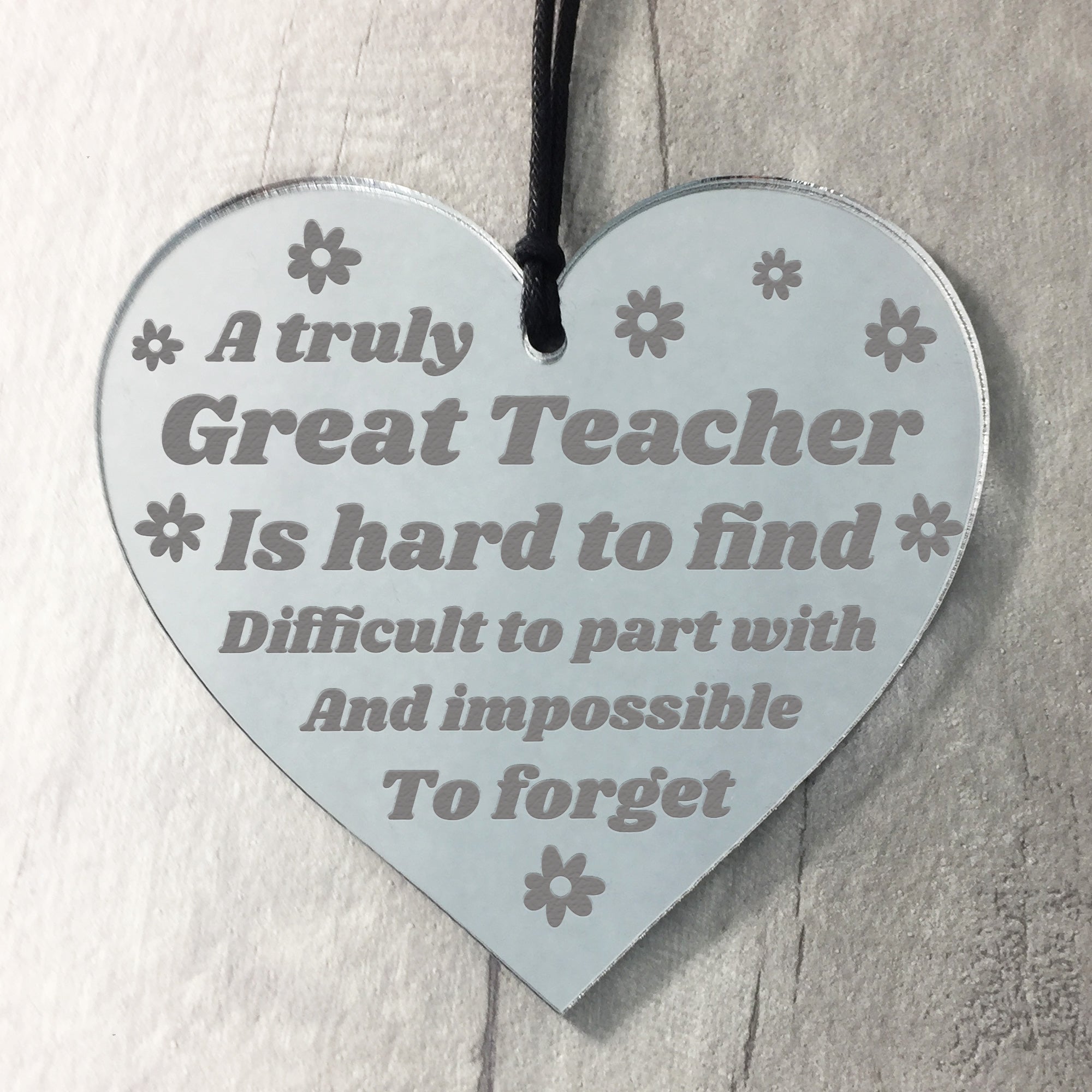 Teacher Poem Engraved Heart Handmade Teacher Gift Thank You – Red Ocean ...