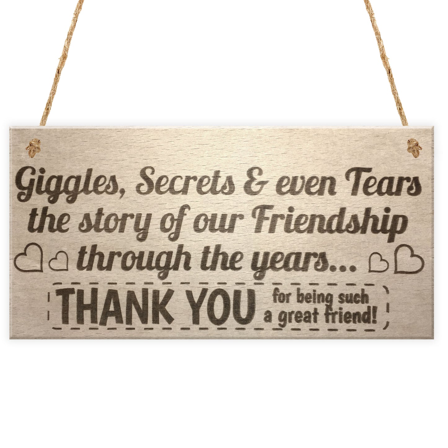 Giggles Secrets And Tears Friendship Hanging Plaque Sign Gift