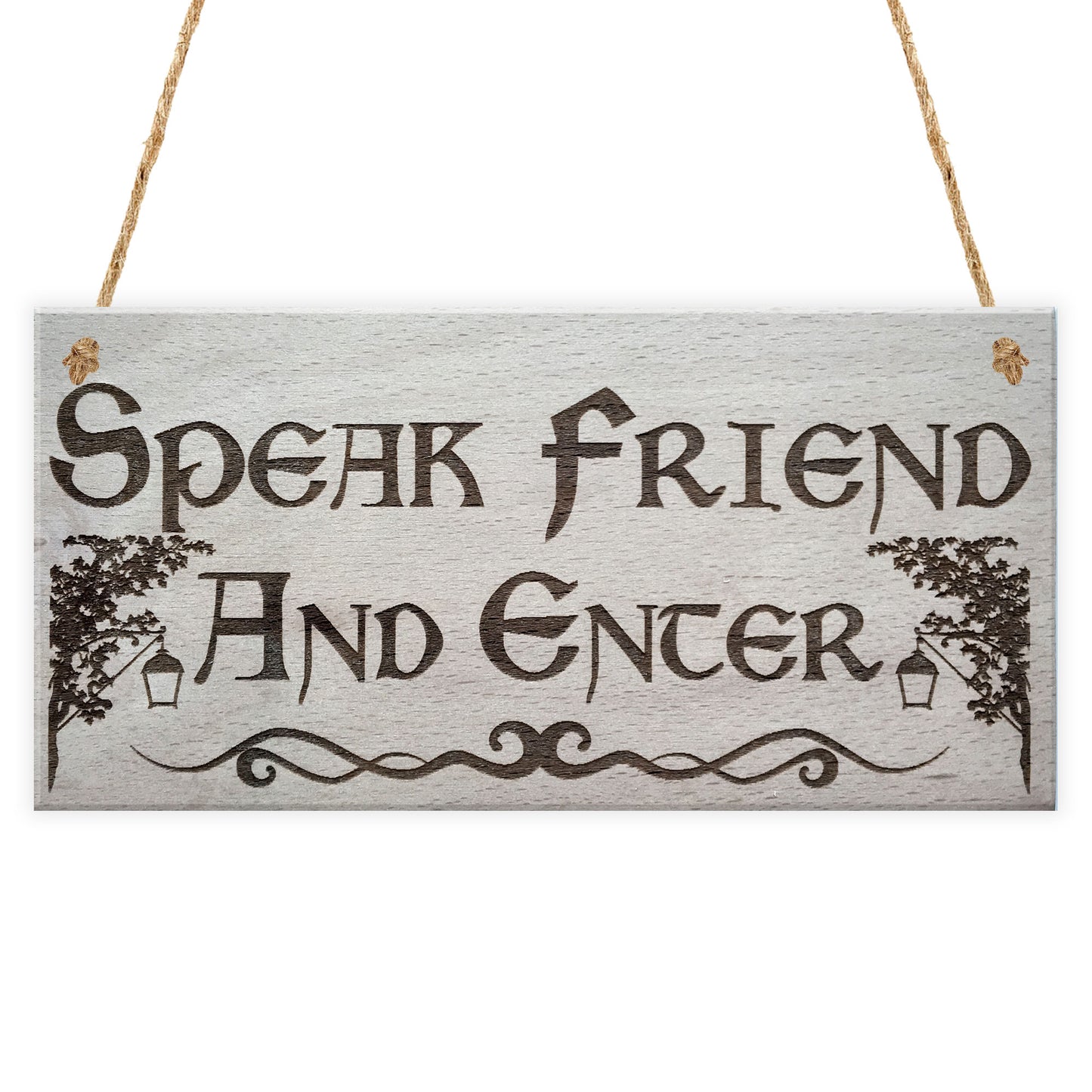 Speak Friend & Enter Man Cave Gift Shed Door Hanging Plaque