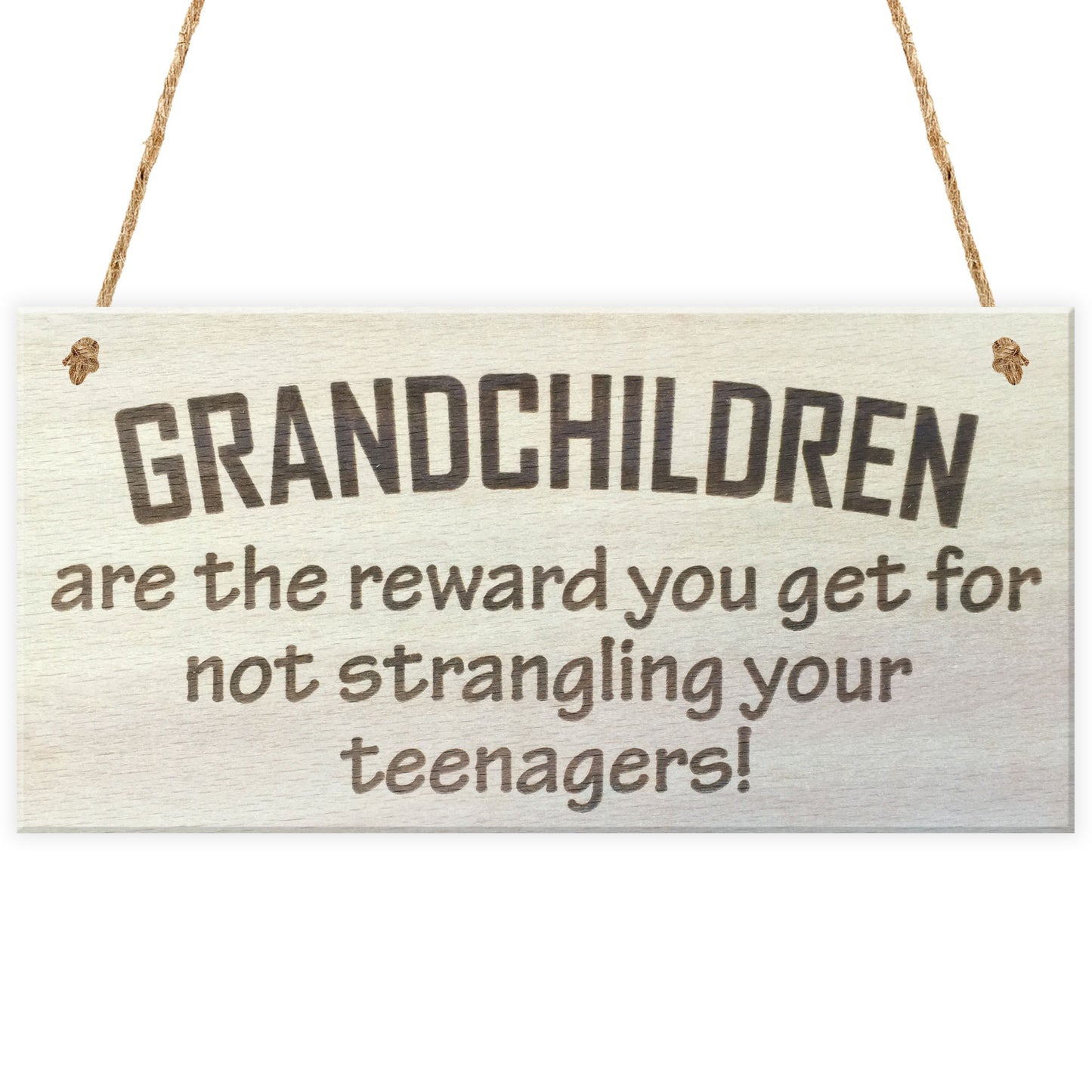 Grandchildren Are The Reward Novelty Wooden Hanging Plaque Gift