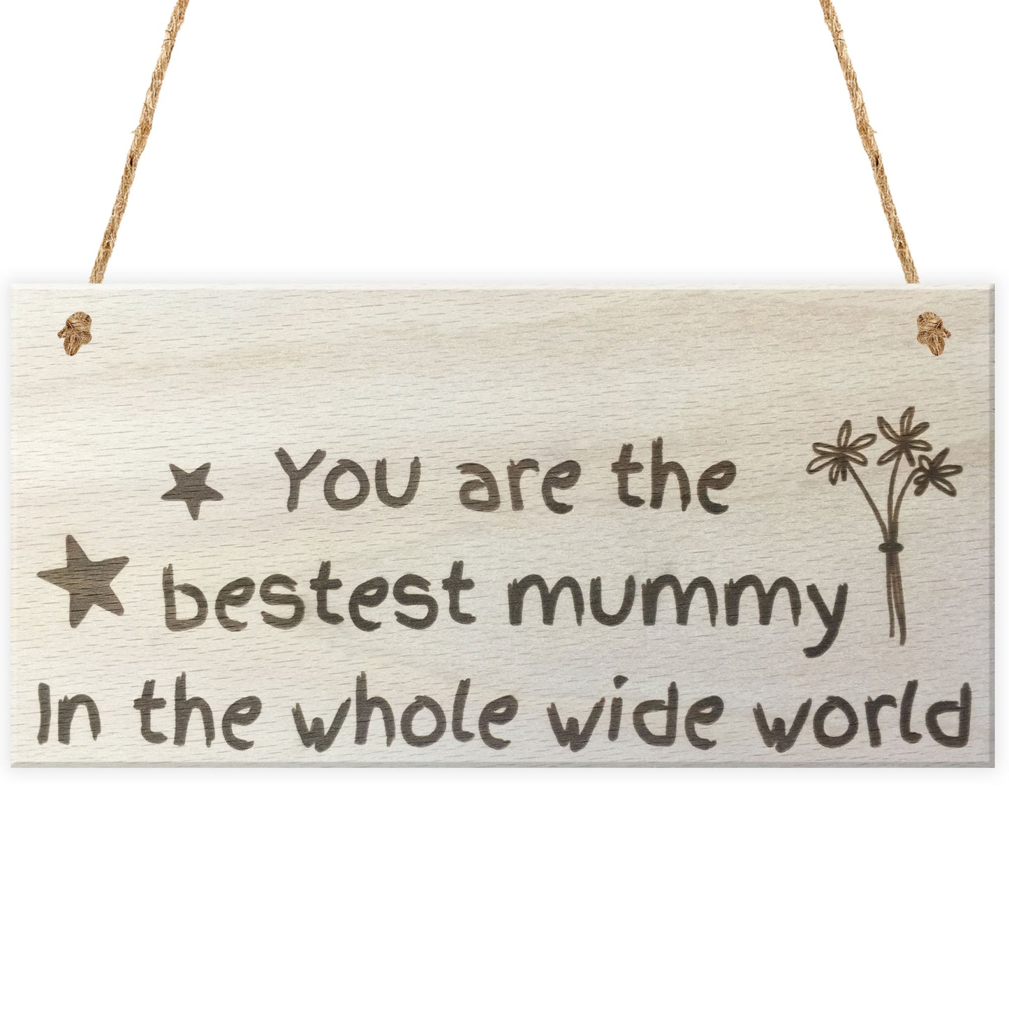 Bestest Mummy In The World Wooden Hanging Plaque Love Gift Sign