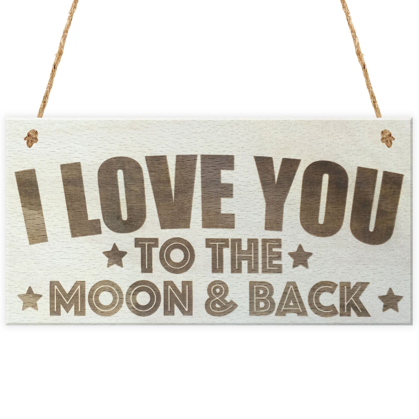 Love To The Moon And Back Wooden Hanging Plaque Love Gift Sign
