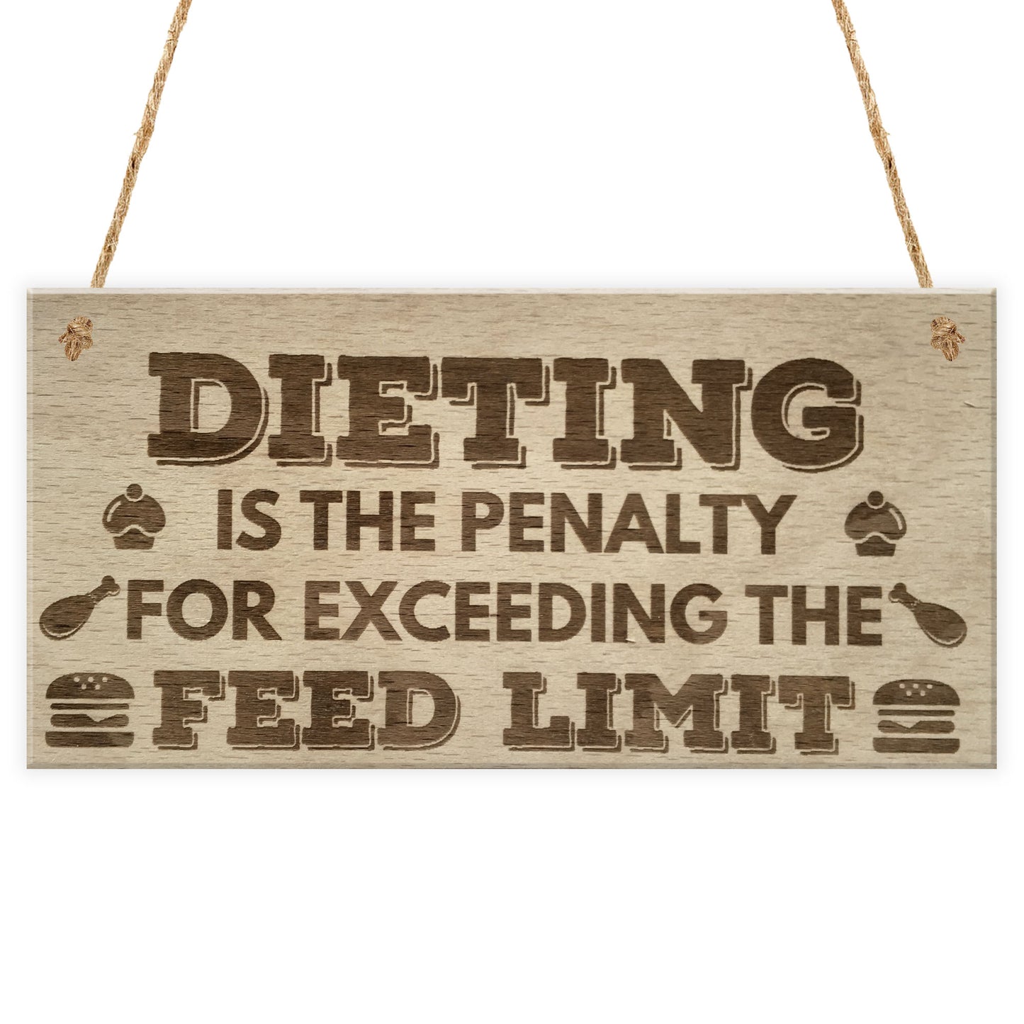Dieting Feed Limit Funny Weigt Loss Friendship Hanging Plaque