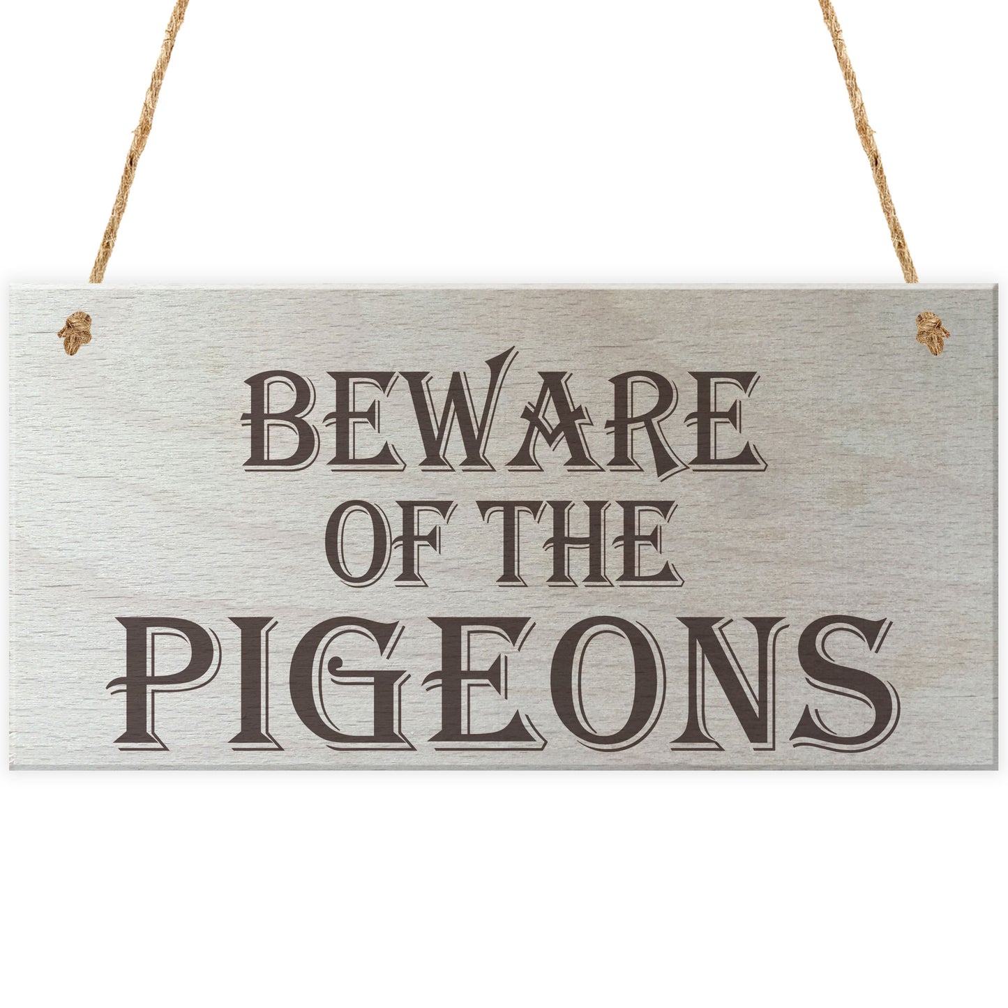 Beware Of The Pigeons Novelty Wooden Hanging Plaque
