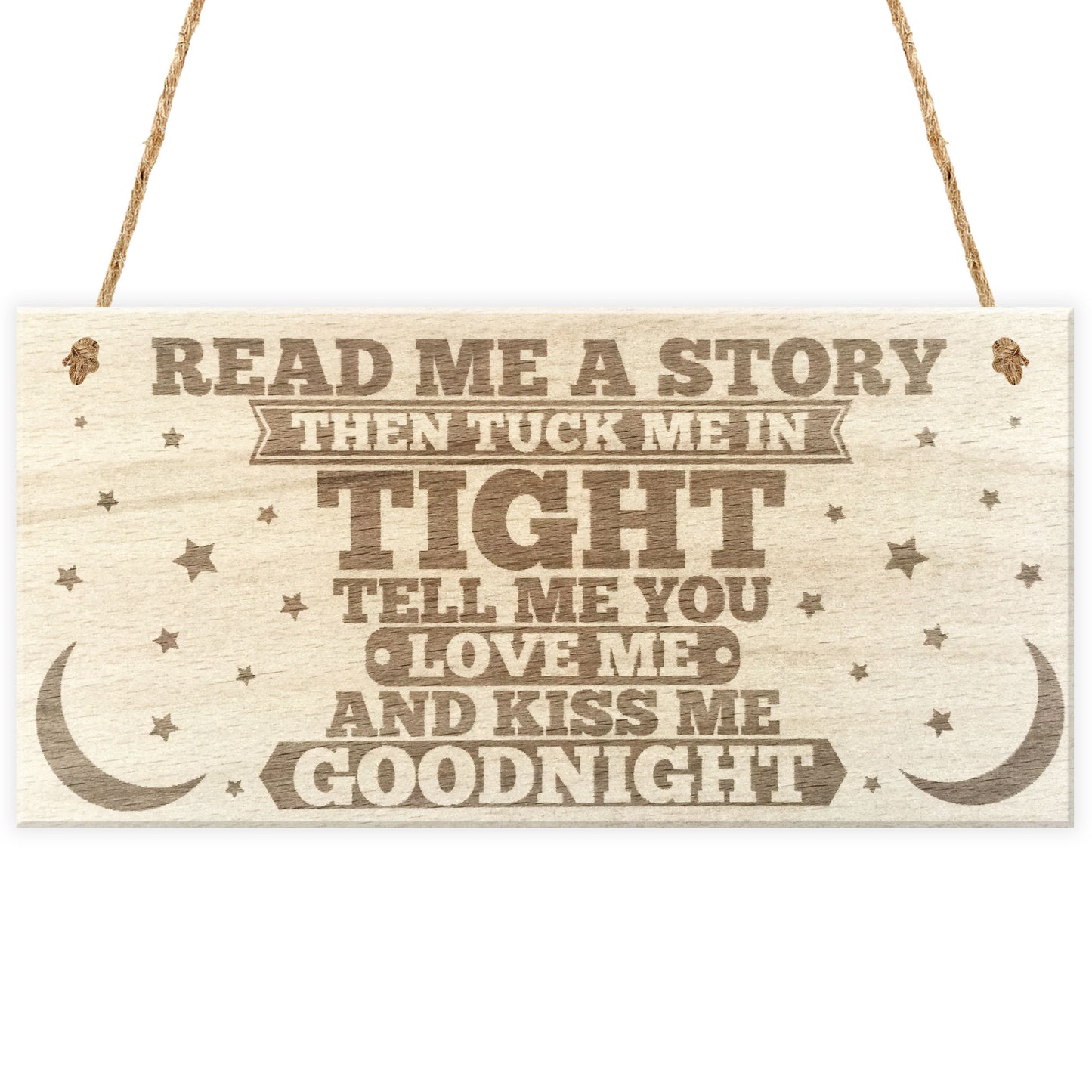 Read Me A Story Kiss Me Goodnight Wooden Hanging Plaque