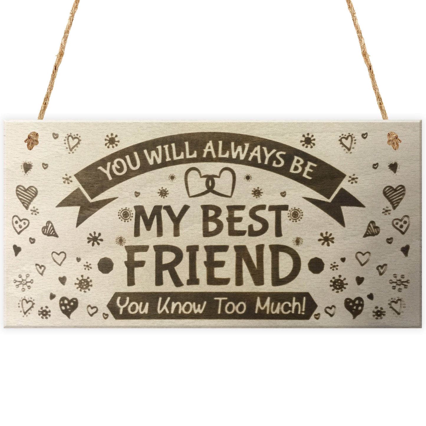 You Will Always Be My Best Friend Wooden Hanging Plaque