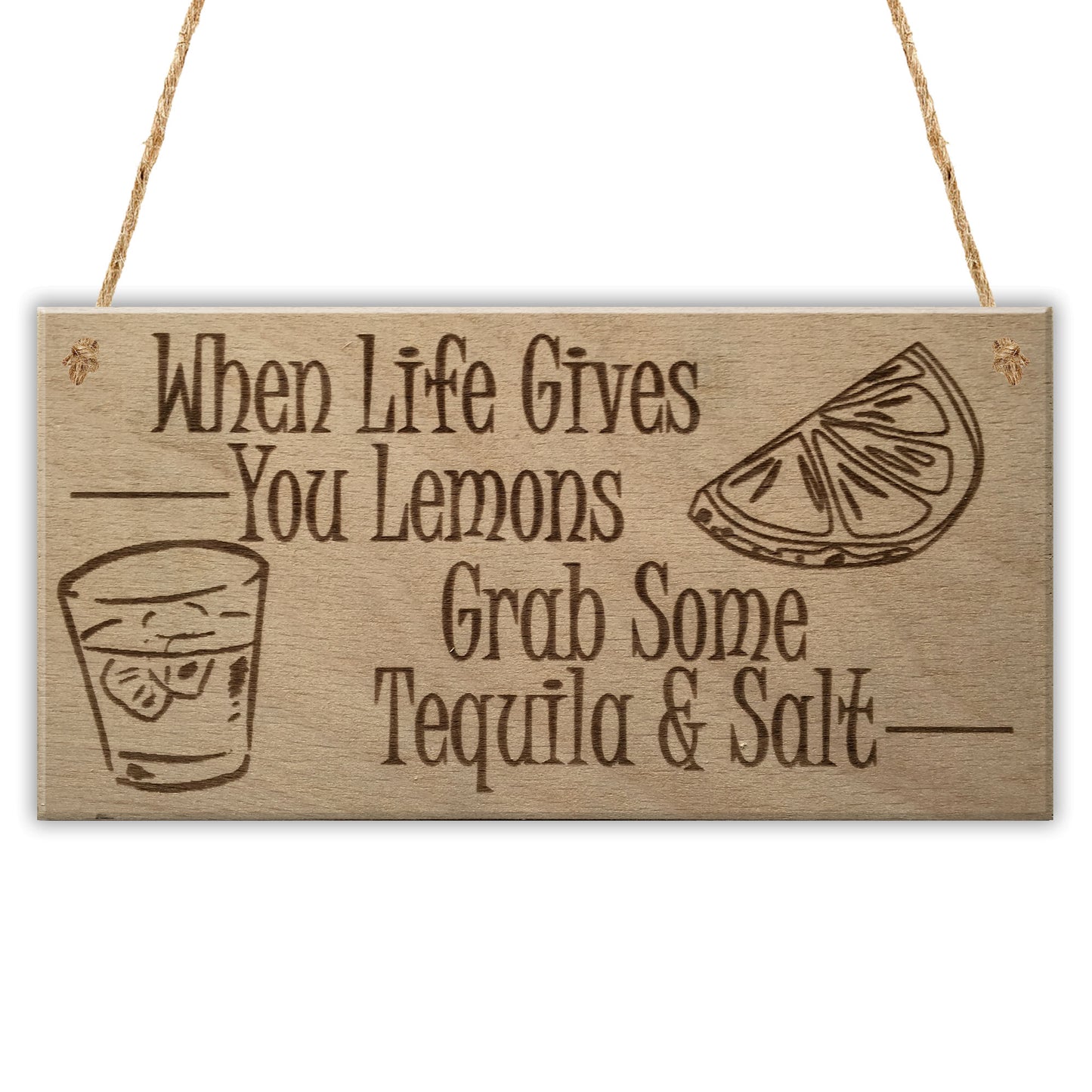 Lemons Tequila Man Cave Funny Home Bar Alcohol Hanging Plaque