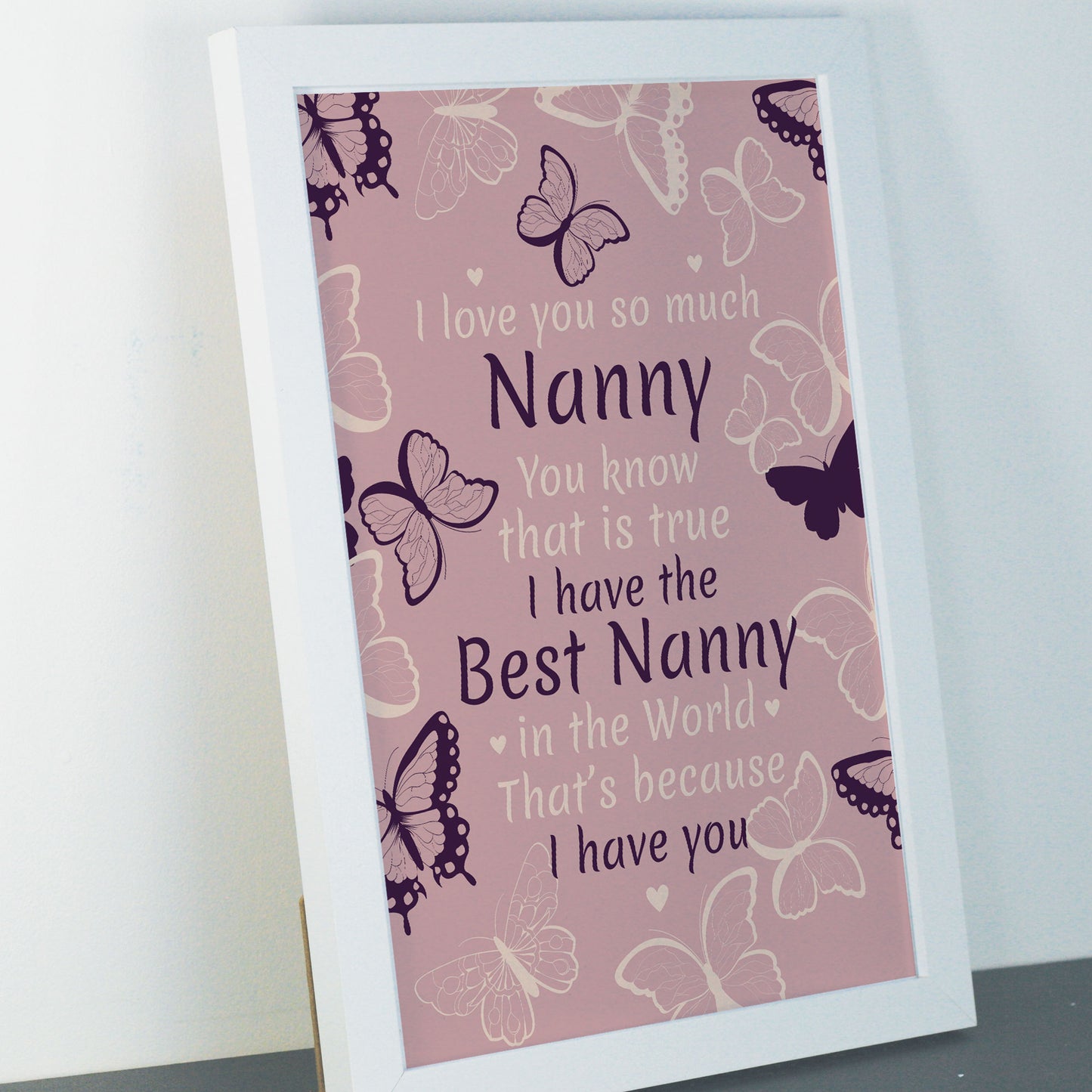 Christmas Birthday Gift For Nanny From Grandchildren Framed