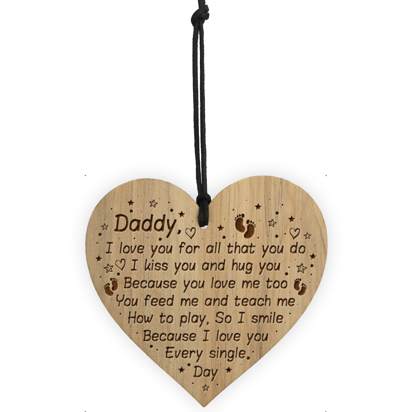 Daddy Present From Daughter Son Engraved Heart Daddy Gifts