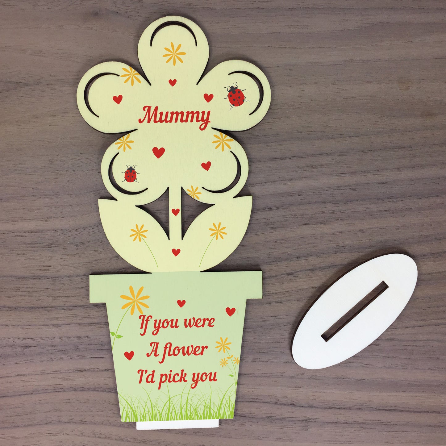 Cute Mothers Day Gift Mummy Plaque Wooden Flower Gift For Mummy
