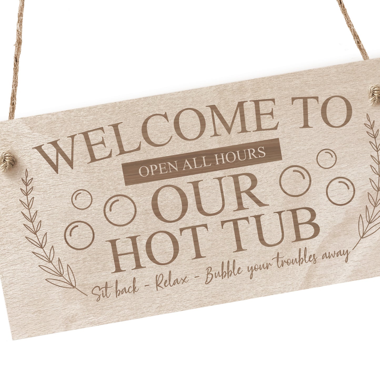 Hot Tub Accessories Wood Sign Engraved Hot Tub Sign For Garden