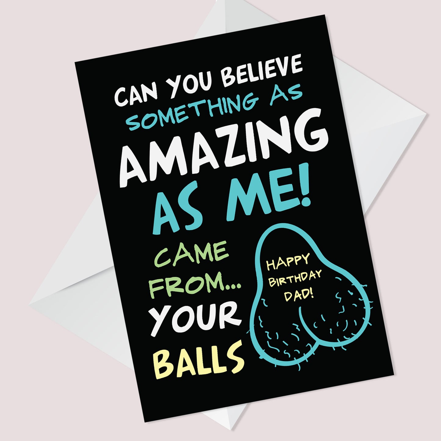Funny Joke RUDE Birthday Card For Dad From Daughter Son