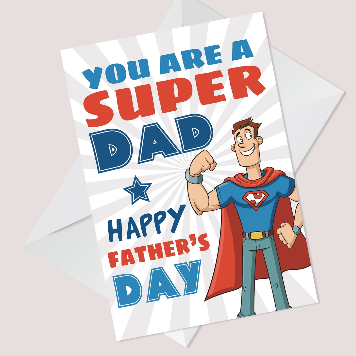 Fathers Day Card From Son Daughter Funny SUPER DAD Card