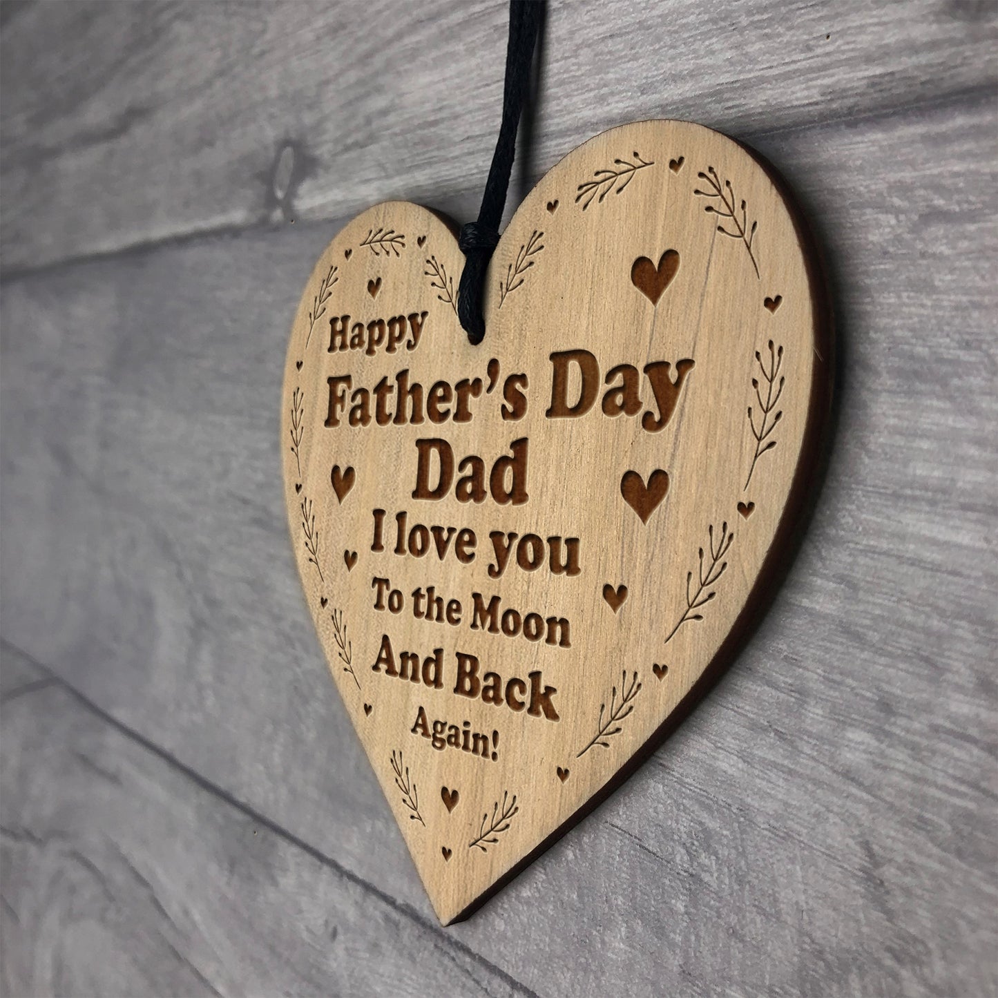 Engraved Fathers Day Gift For Dad Novelty Heart Sign Dad Gift