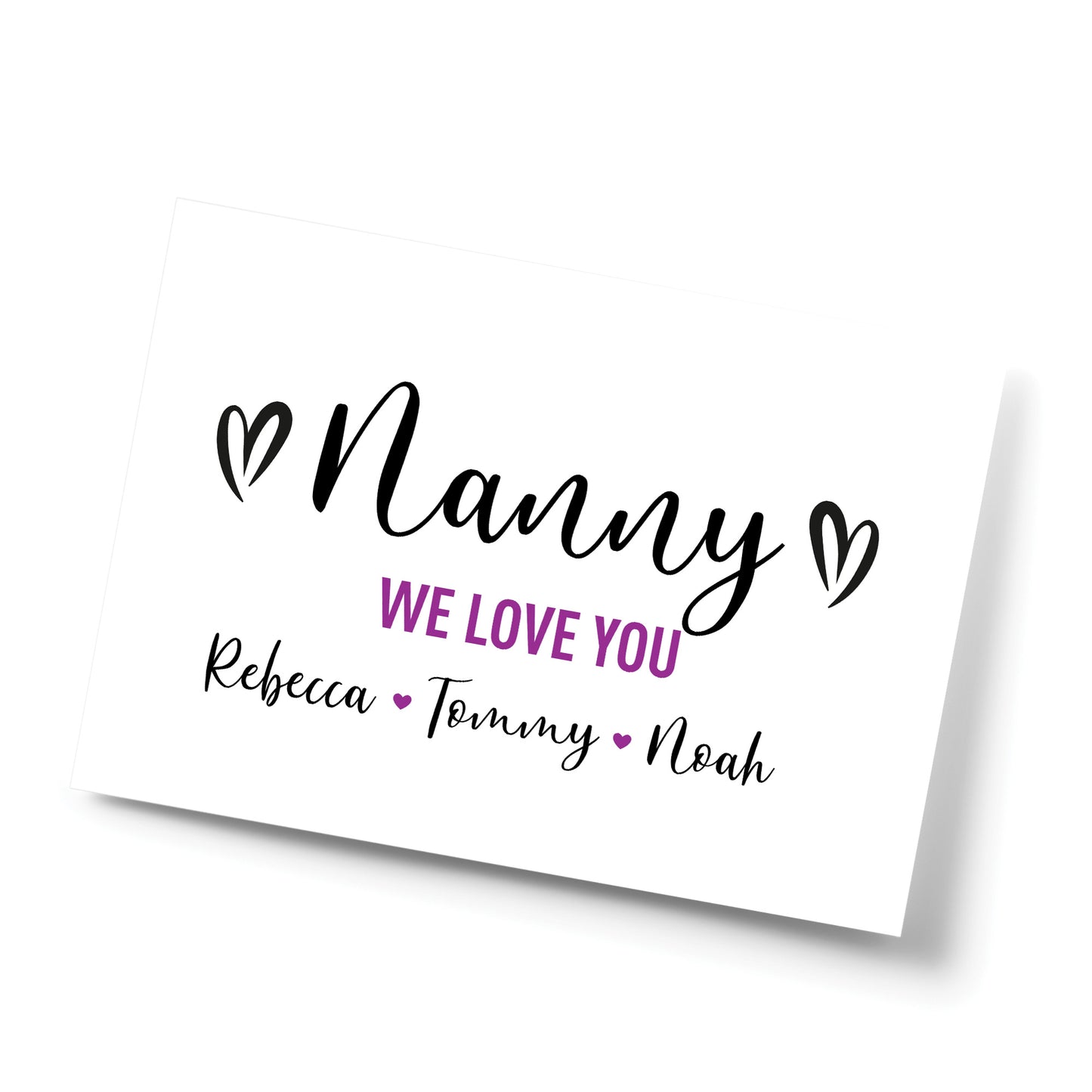 Personalised Nanny We Love Gifts For Nanny Word Art Gift For Her