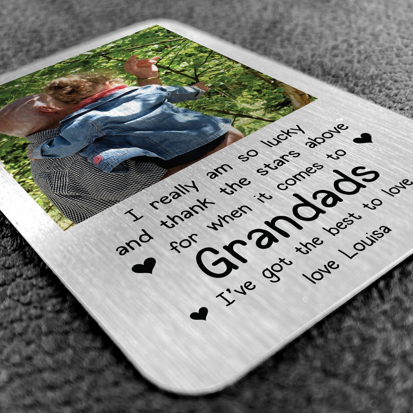 Grandad Birthday Christmas Gift Personalised Metal Wallet Insert