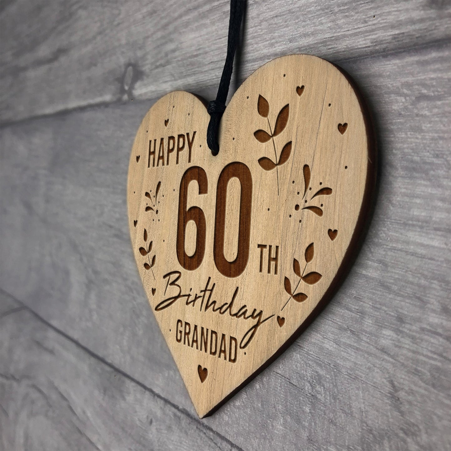 Grandad Birthday Gifts Engraved Heart 50th 60th 70th Birthday