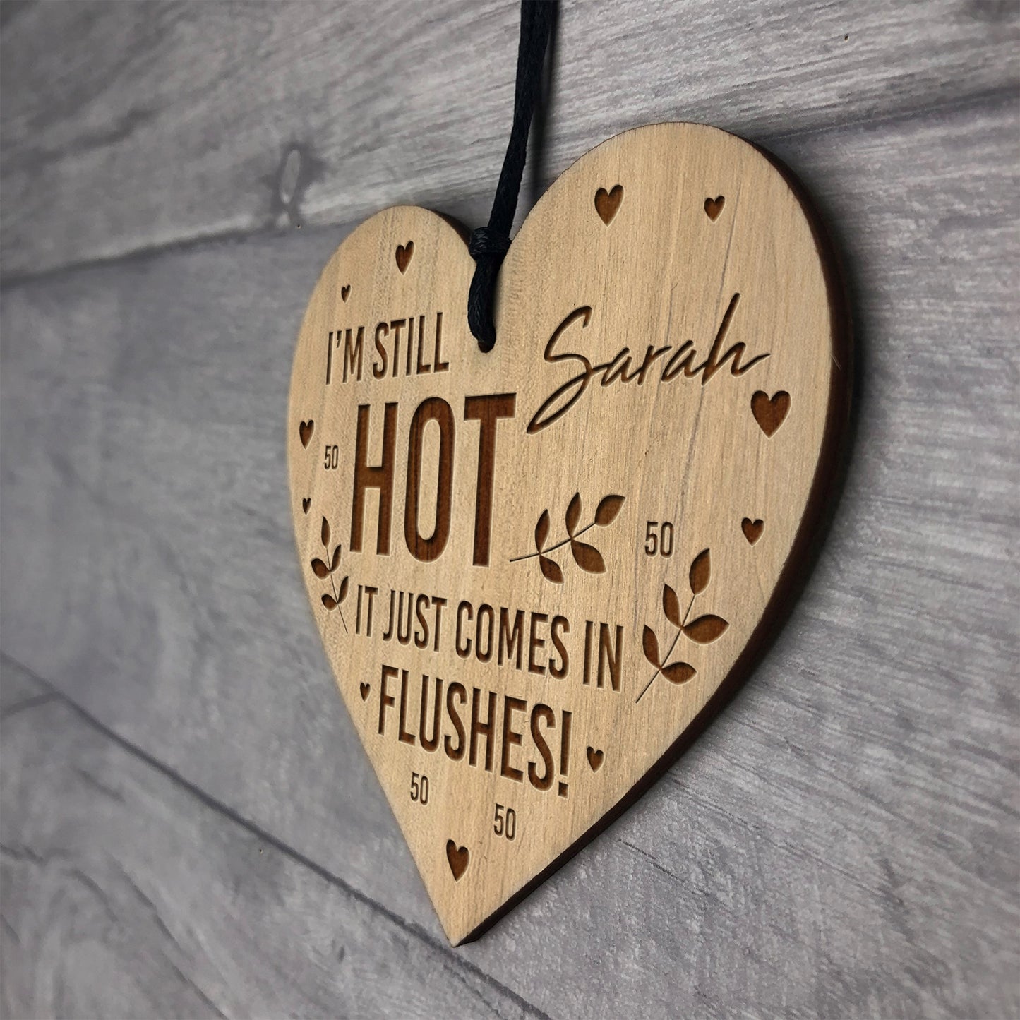 Funny 50th Birthday Gift For Her Engraved Heart 50th Birthday