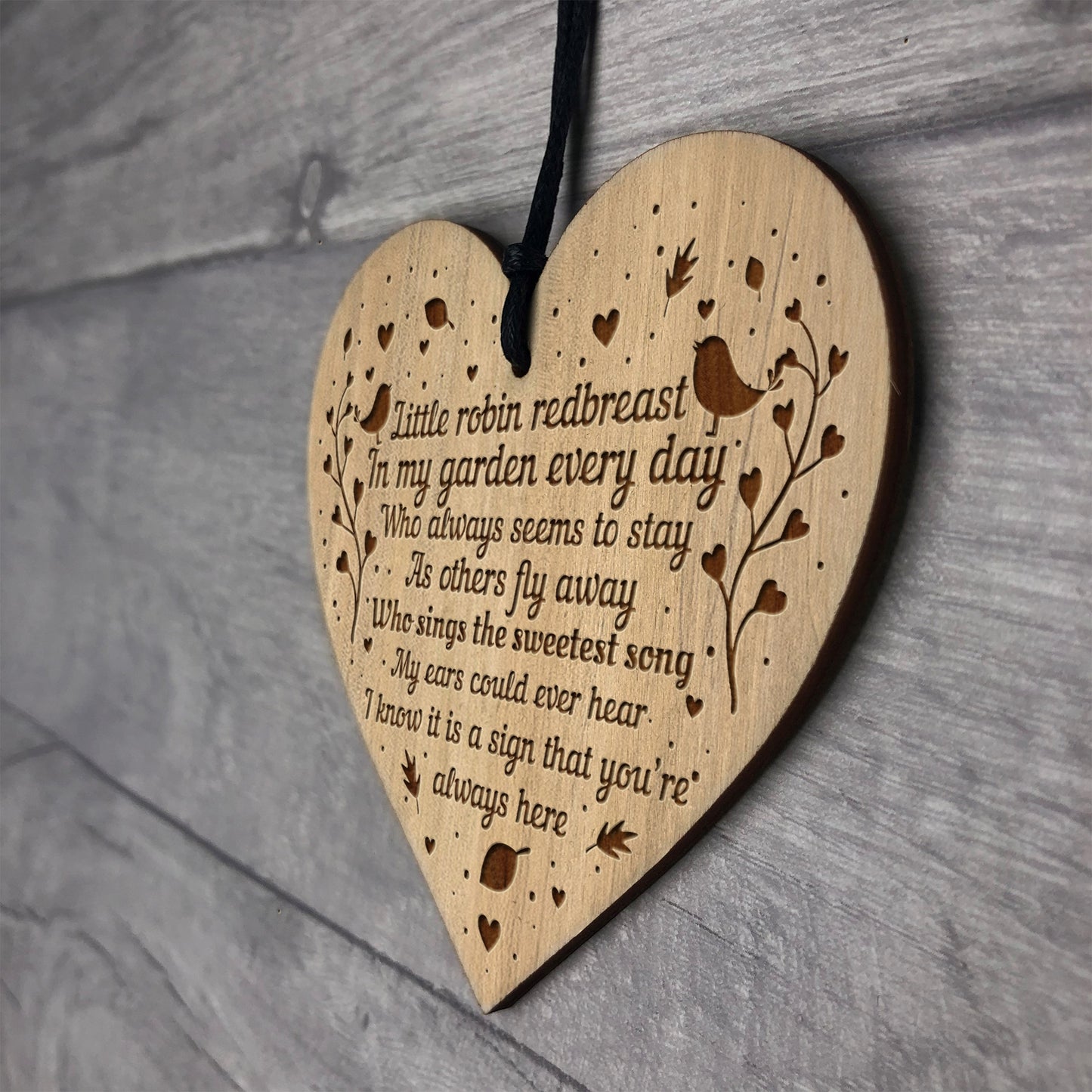 Robin Redbreast Memorial Sign Hanging Wall Sign Memorial Plaque