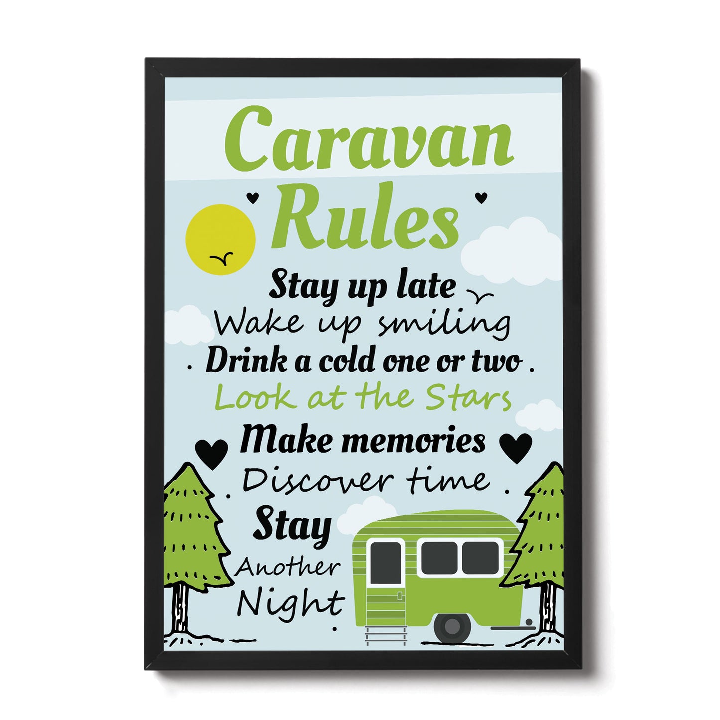FRAMED Caravan Rules Print Caravan Accessories Caravan Gifts