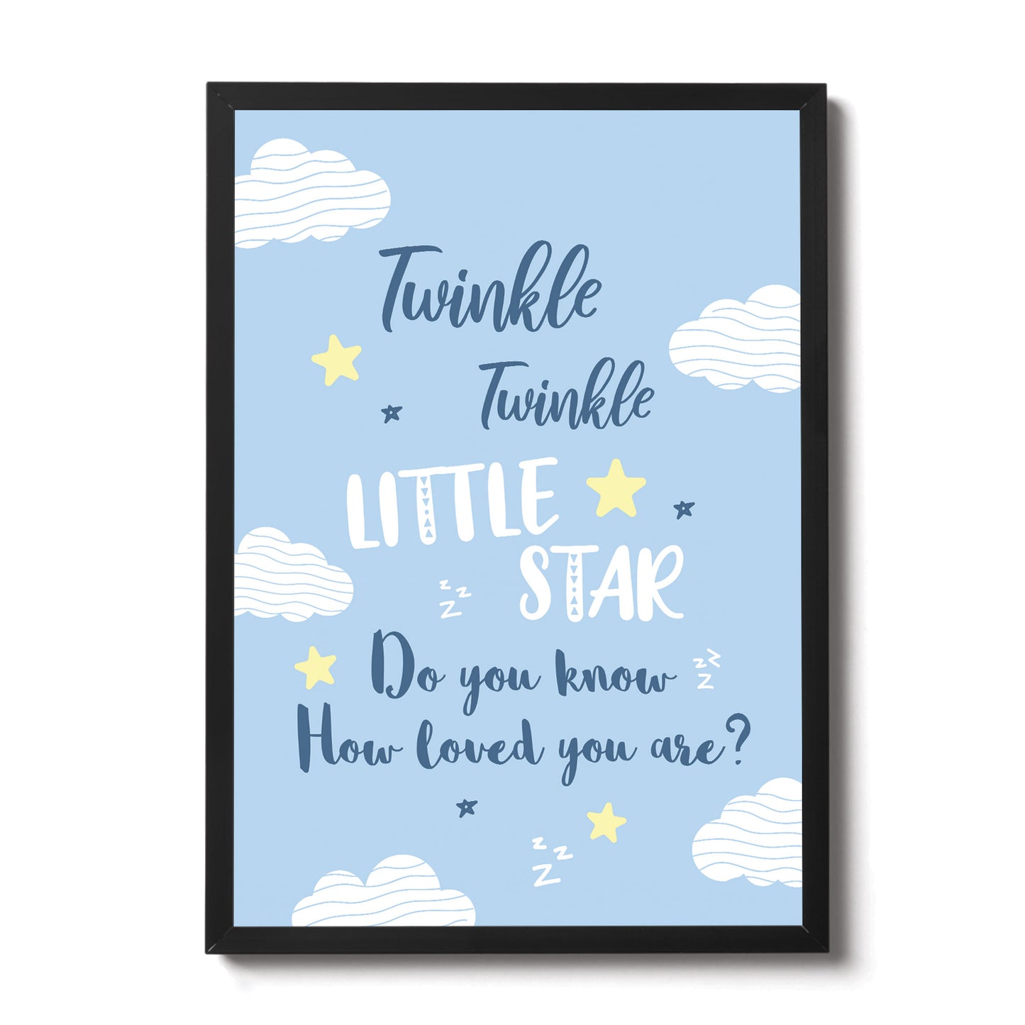 Blue Framed Nursery Prints / Nursery Wall Art For Baby Boy