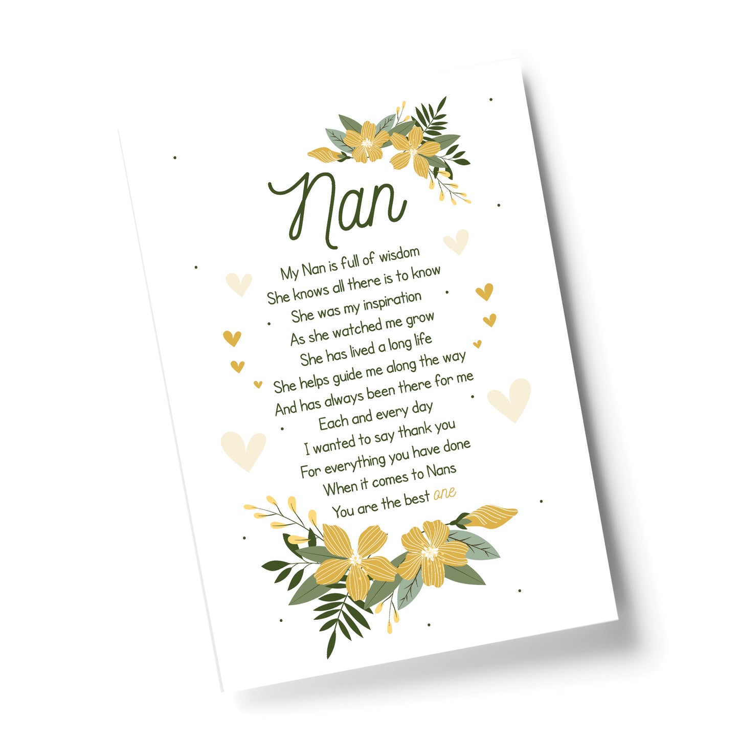 Nan Poem Print Nan Birthday Christmas Gift Framed Print Nan Gift