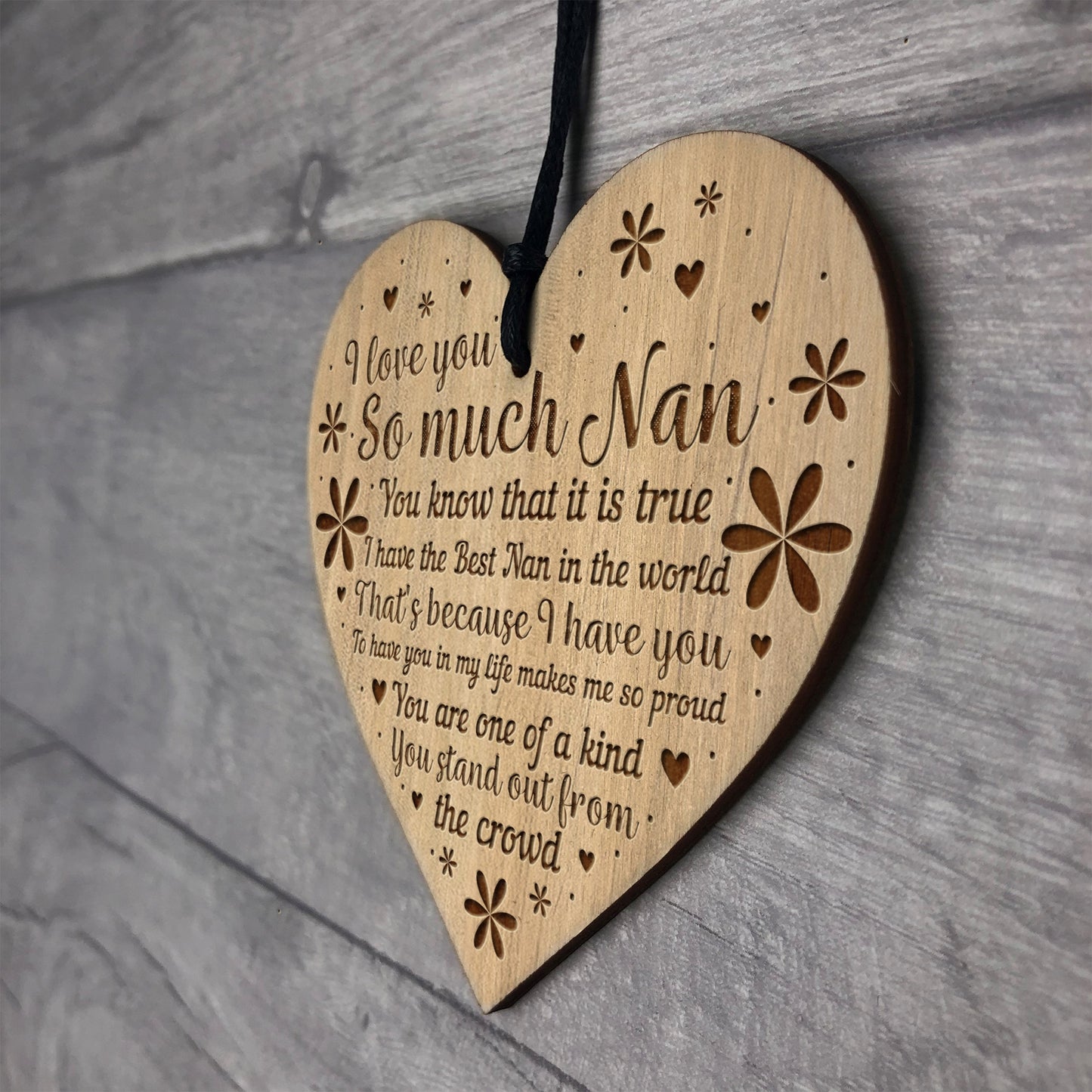 Nan Gifts Wooden Engraved Heart Nan Birthday Gift Christmas Gift