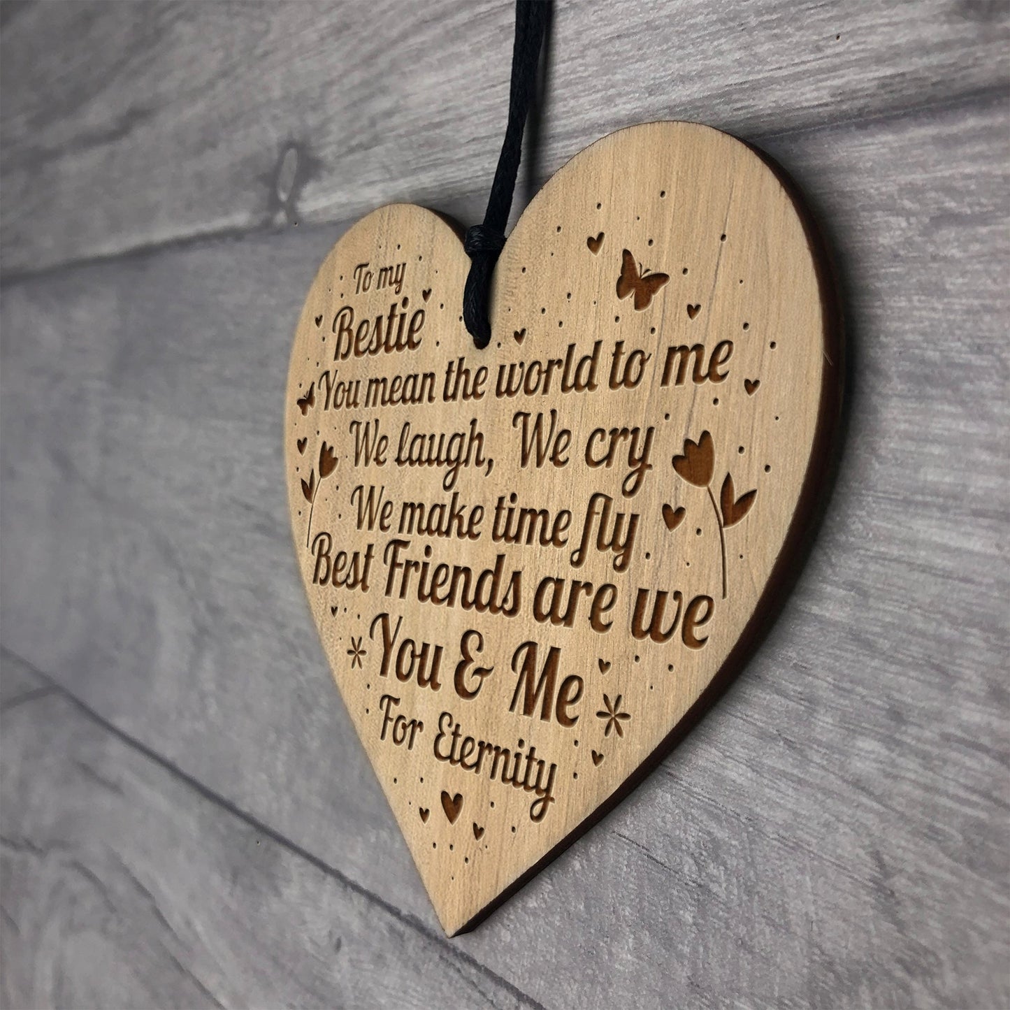 Gift For Bestie Best Friend Engraved Heart Birthday Christmas