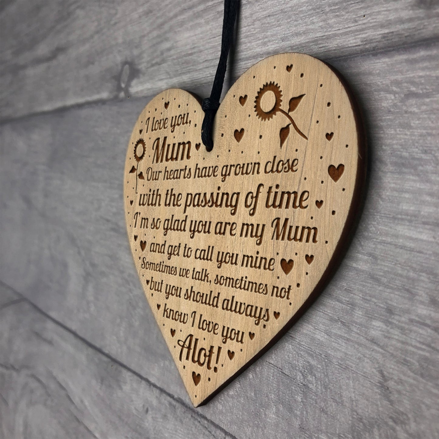 Mum Mummy Ornament Engraved Heart Mum Birthday Gift Card