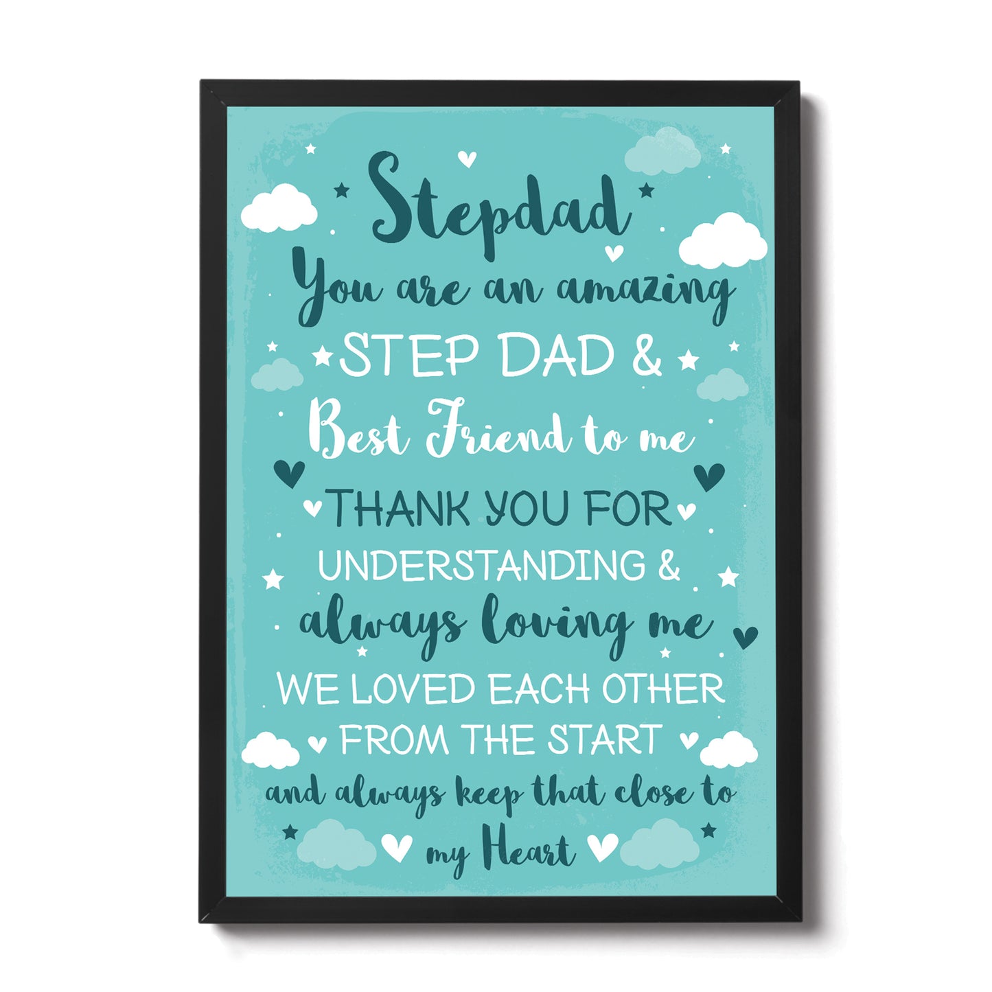 Step Dad Gifts Fathers Day Gift Step Dad Framed Print Gift