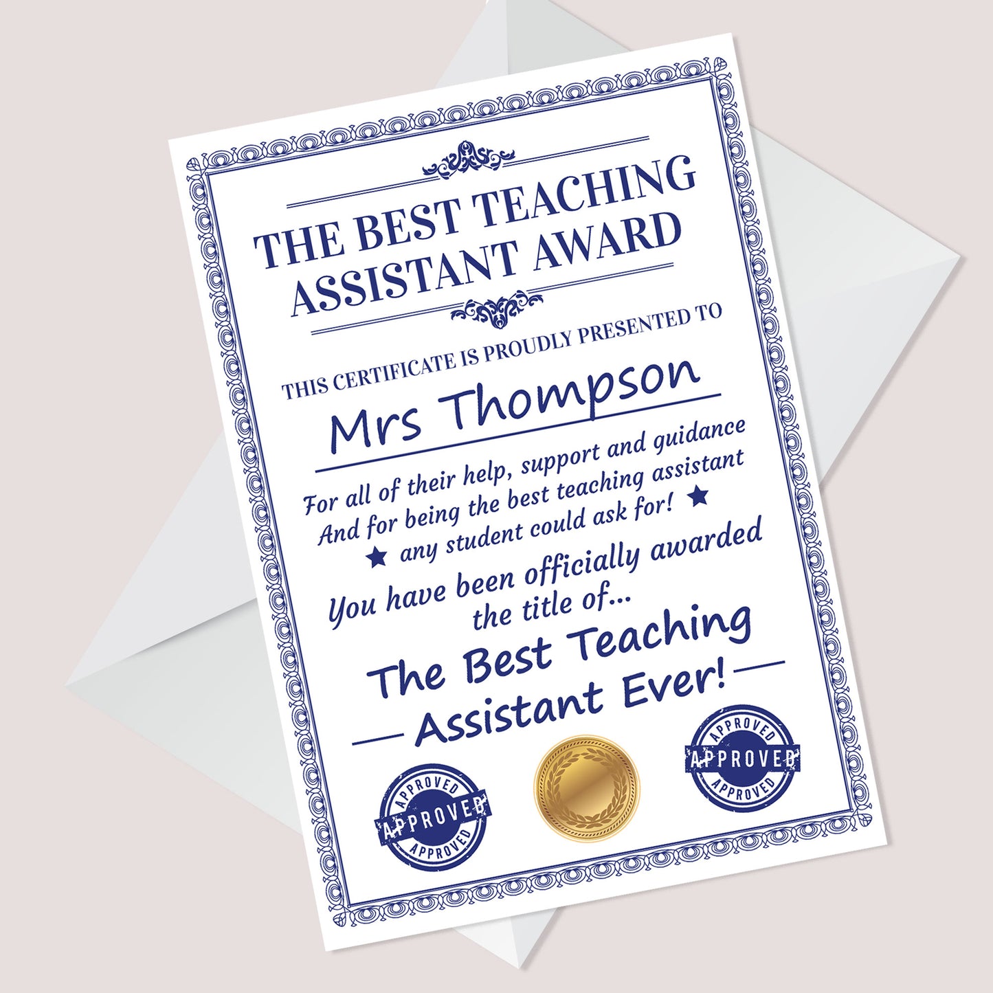 Red Ocean Thank You Teaching Assistant Card, Thank You Card