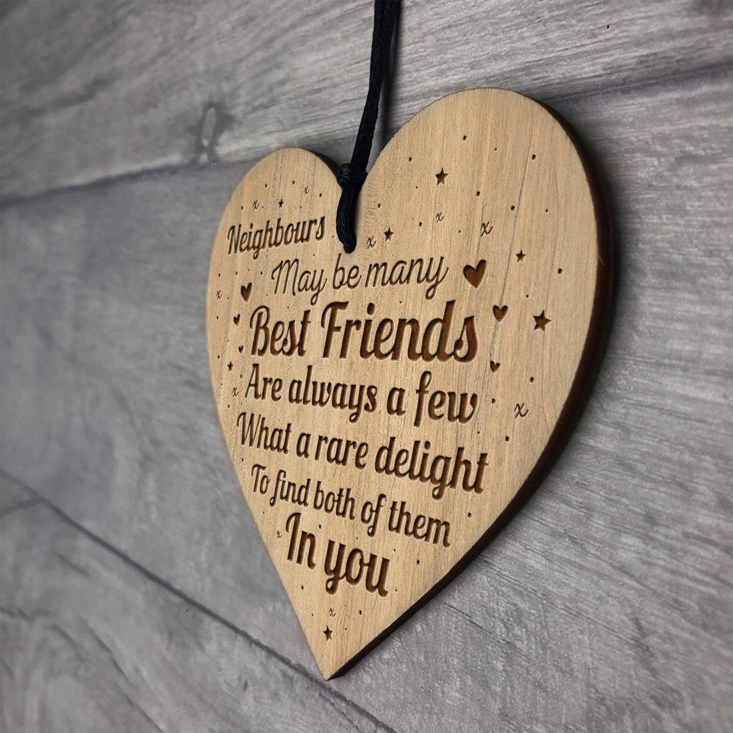 Gift For Neighbour Best Friend Gift Engraved Heart New Home Gift