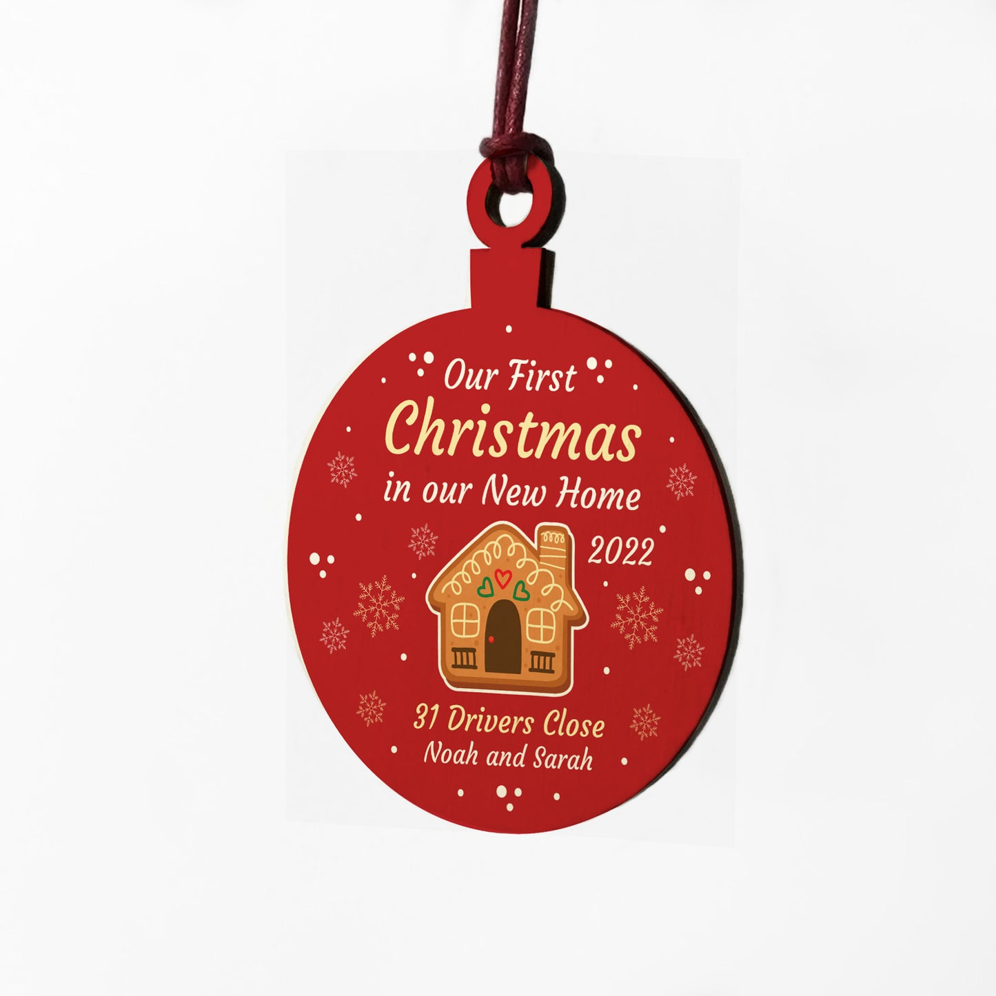 First 1st Christmas In Our New Home Personalised Wood Decoration