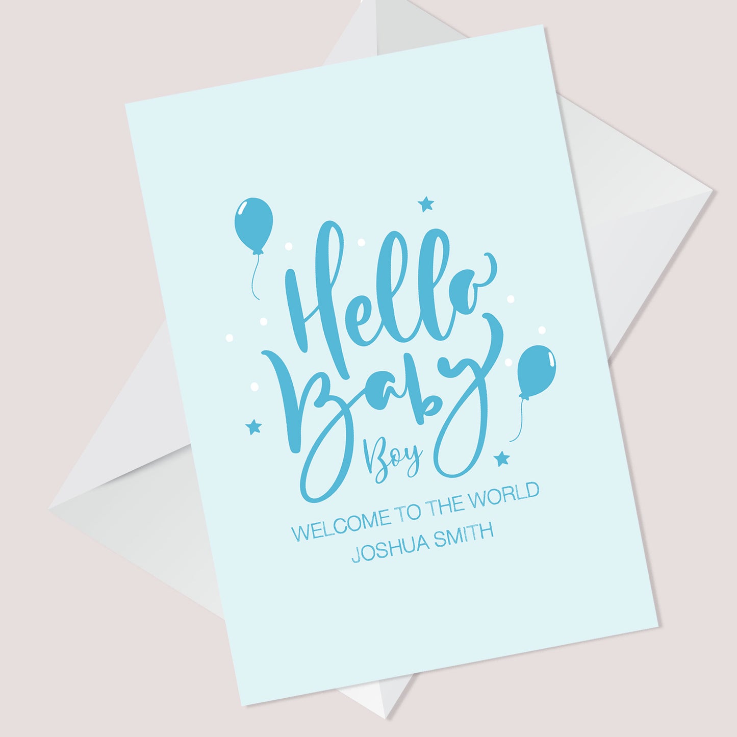 Hello Baby Boy Card Personalised Congratulations New Parents