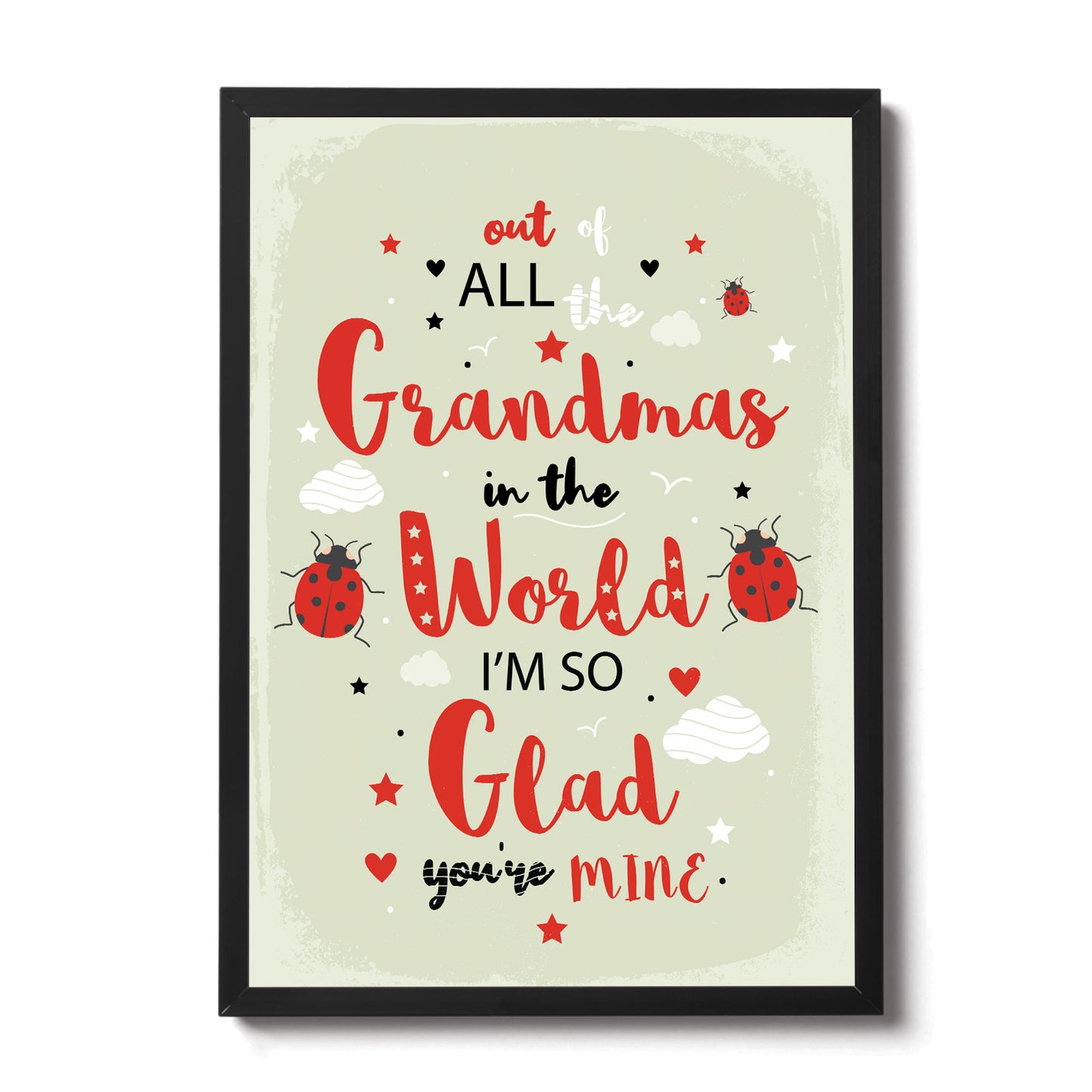 FRAMED Print Grandma Birthday Gift From Granddaughter Grandson