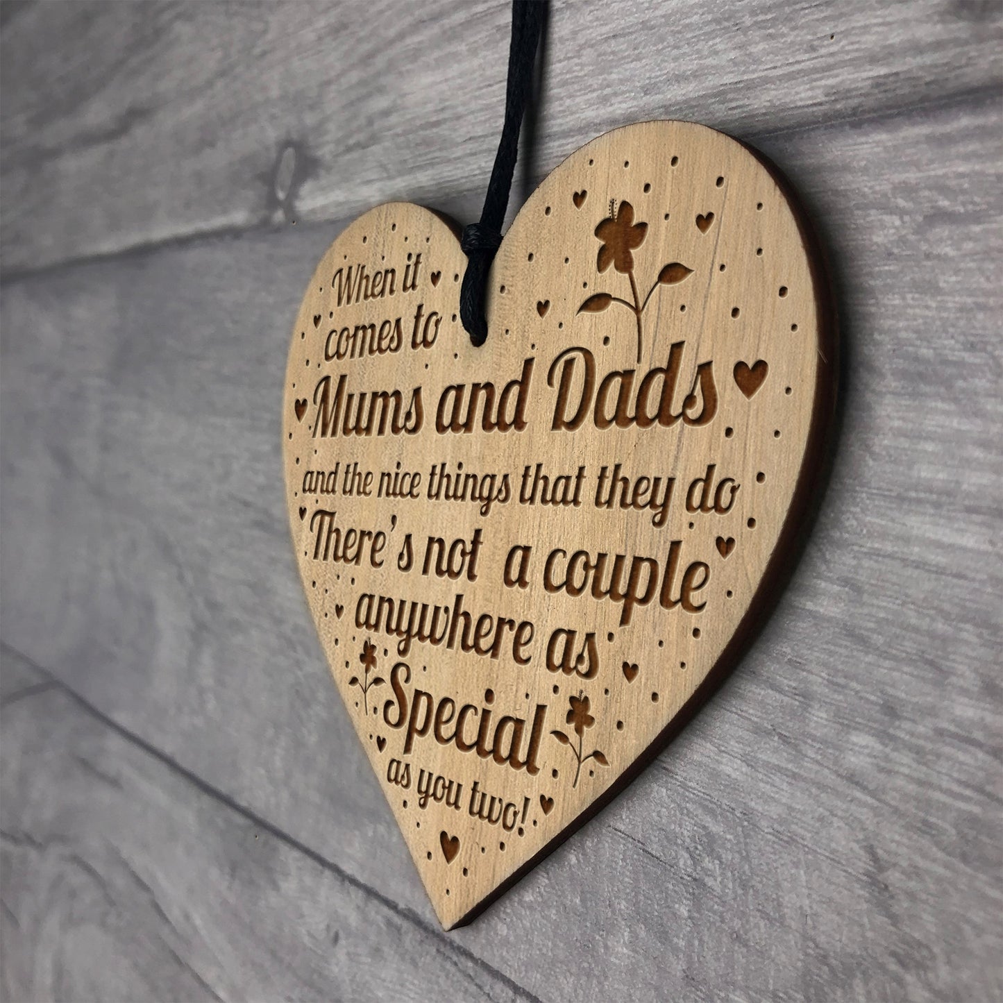 Mum And Dad Present Engraved Heart Mum Gifts Dad Gifts
