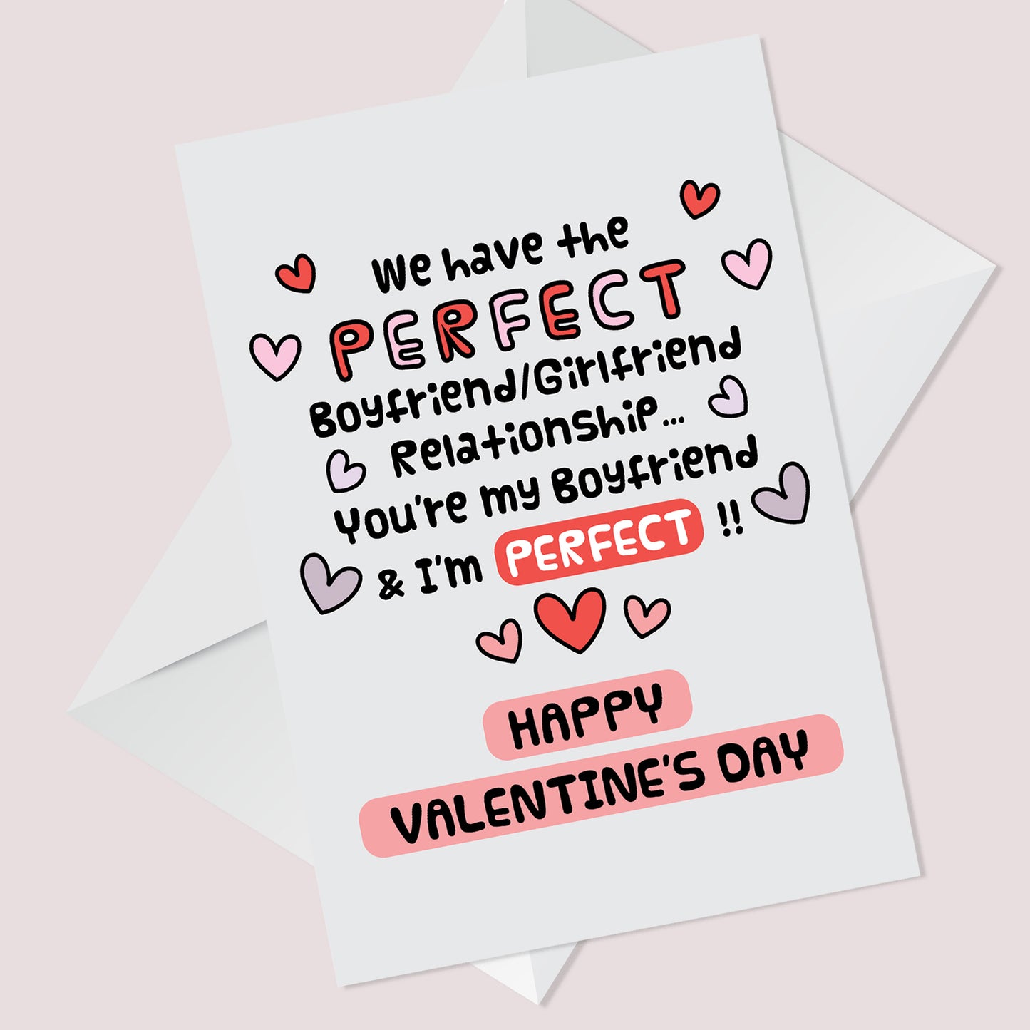 Funny Valentine's Day Card For Boyfriend I'm Perfect Joke Card