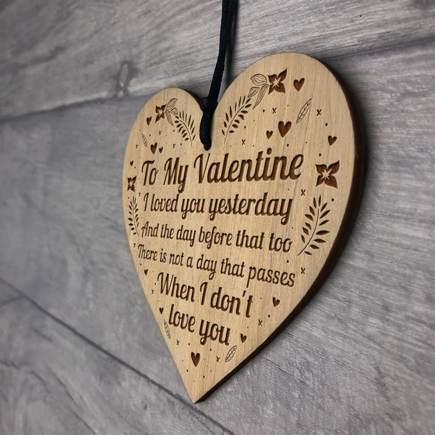 My Valentine Engraved Heart Valentines Gift For Him Her Card