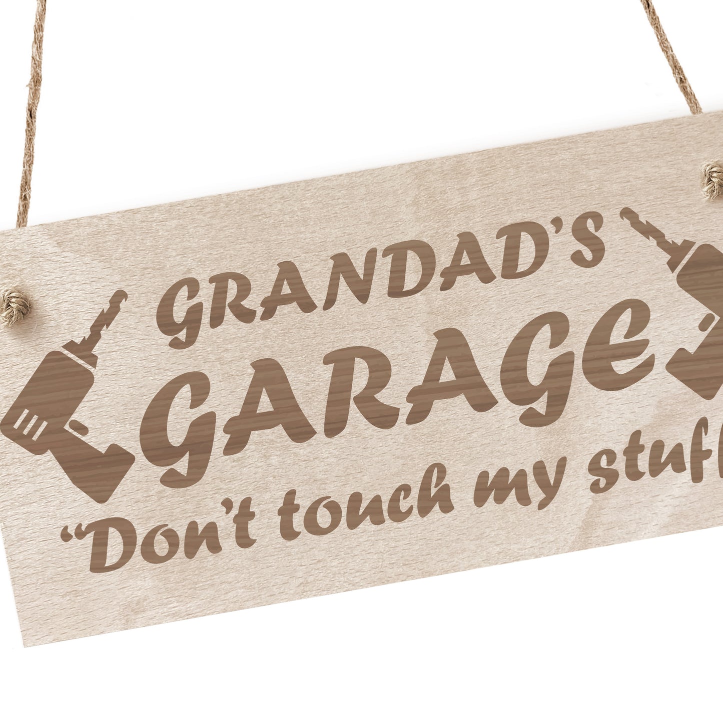 Grandads Garage Sign Hanging Plaque Funny Gift For Grandad