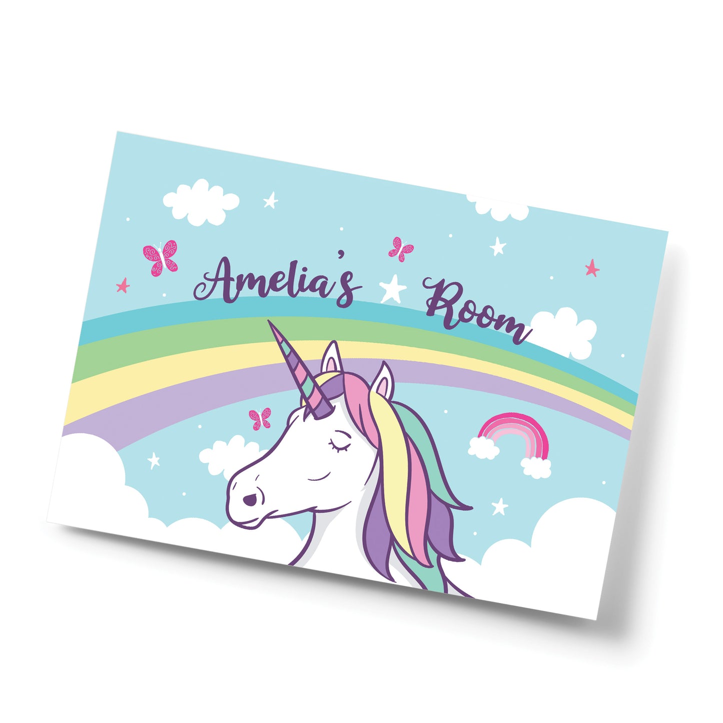 Girls Personalised Unicorn Bedroom Door Sign Birthday Daughter