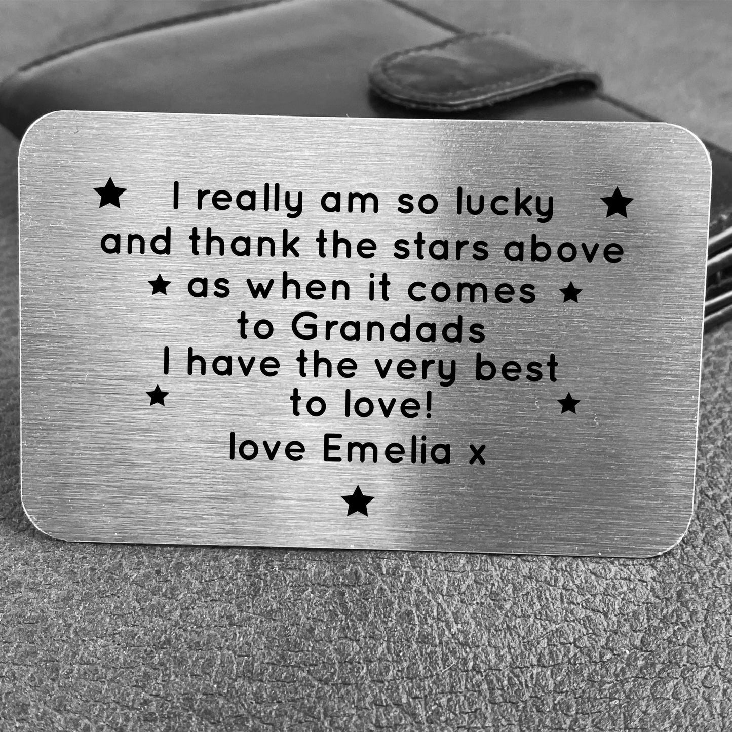 Special Grandad Gift Poem Personalised Metal Card Birthday Xmas