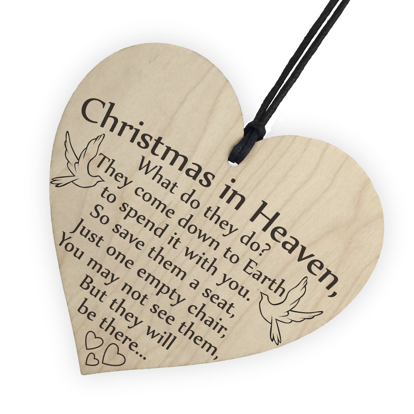 Christmas In Heaven Xmas Tree Decoration Memorial Quote Heart