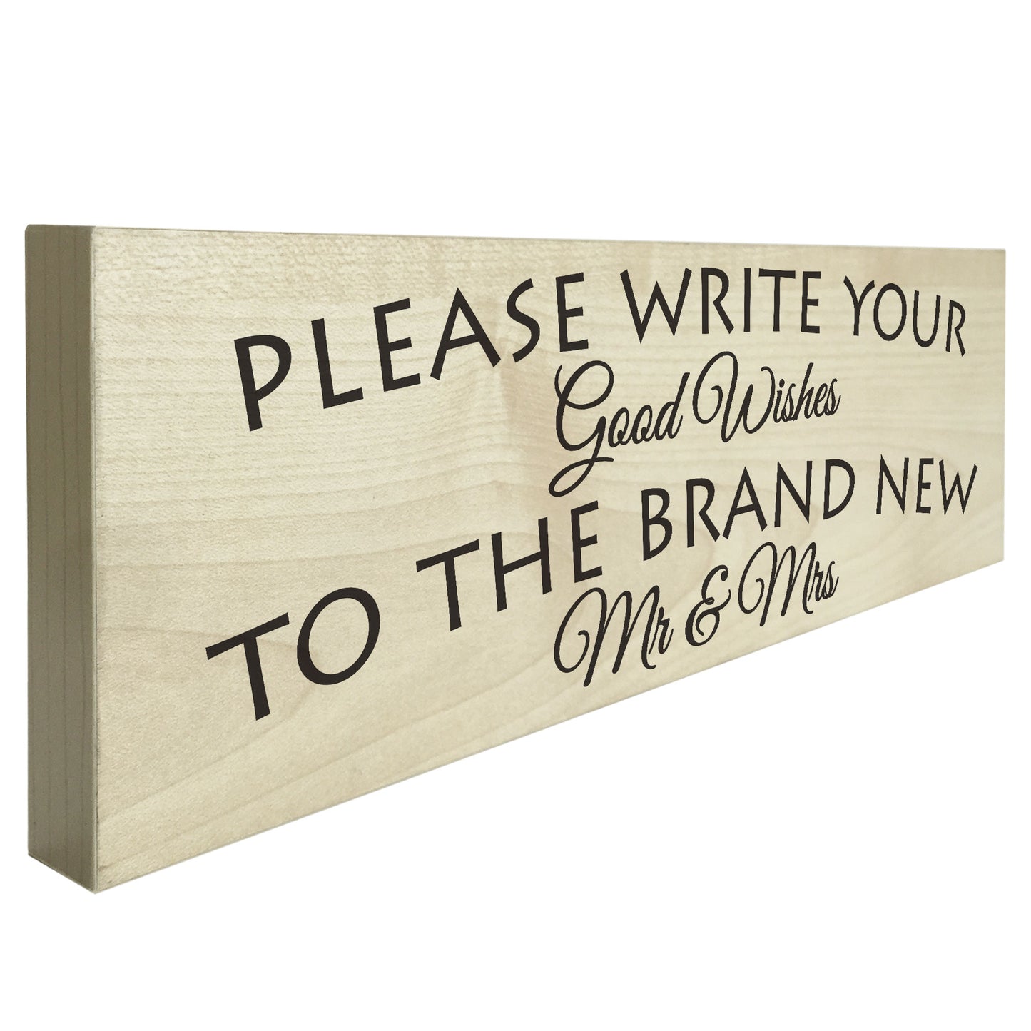Good Wishes New Mr & Mrs Wooden Freestanding Plaque Wedding Sign