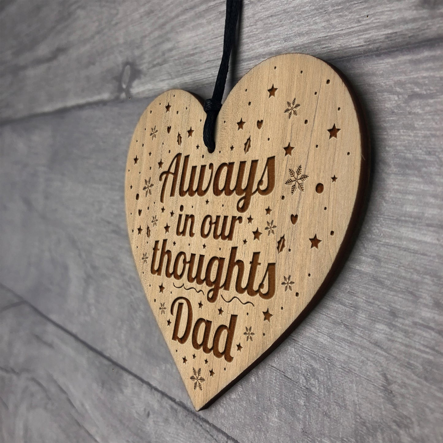 Dad Memorial Christmas Engraved Bauble Tree Decoration Gift